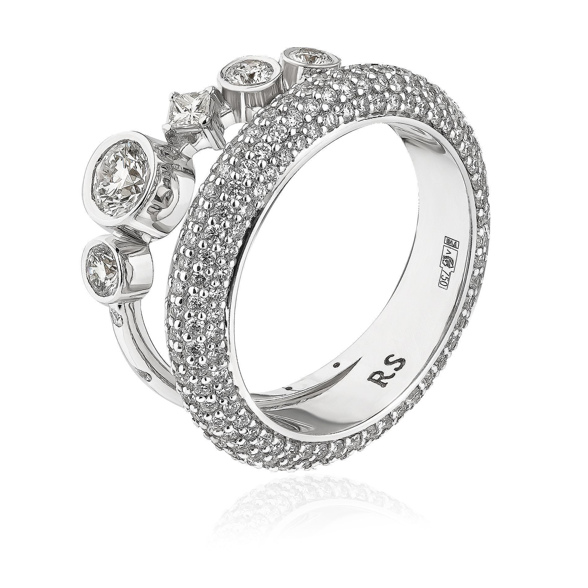 Кольцо из белого золота с бриллиантами