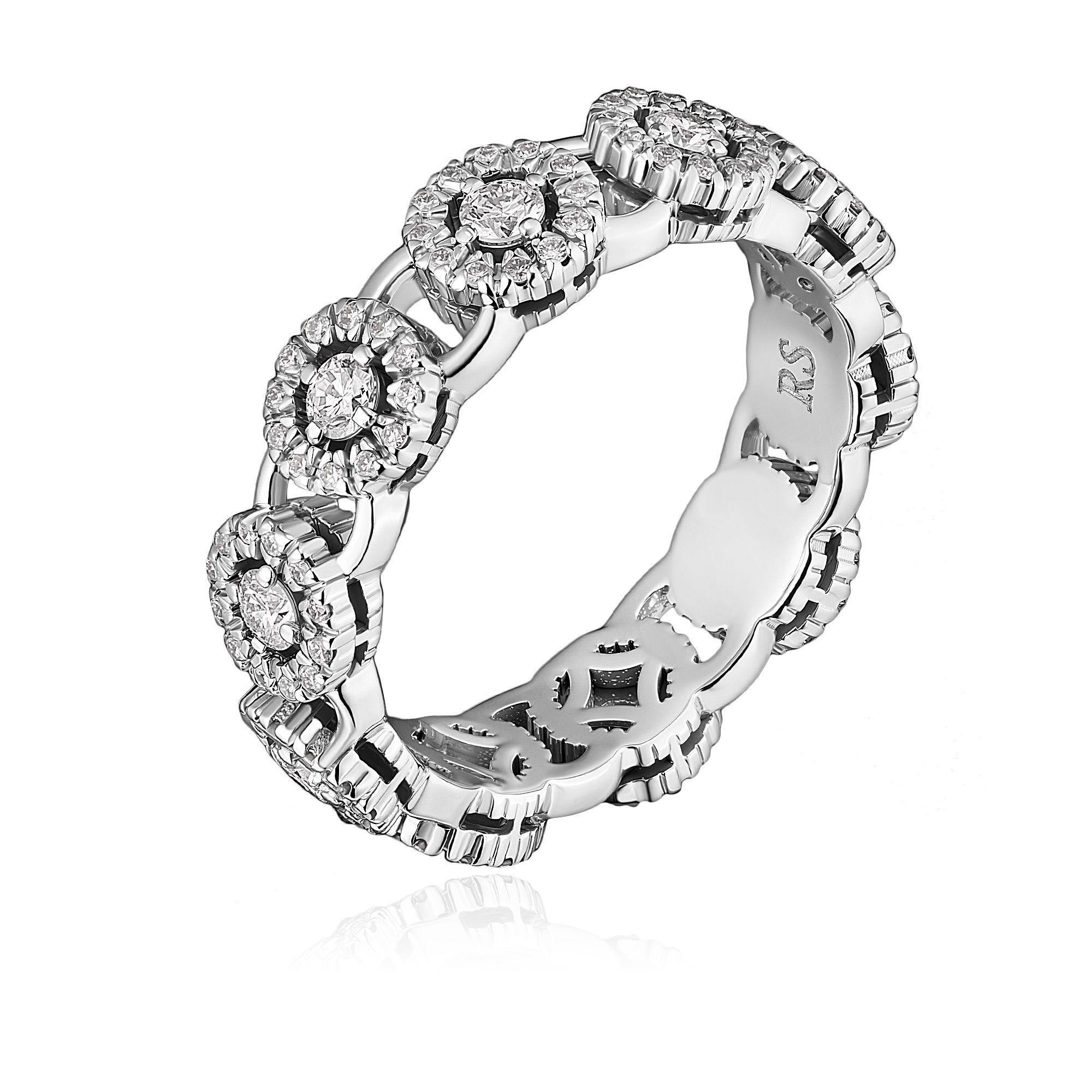 Кольцо из белого золота с бриллиантами