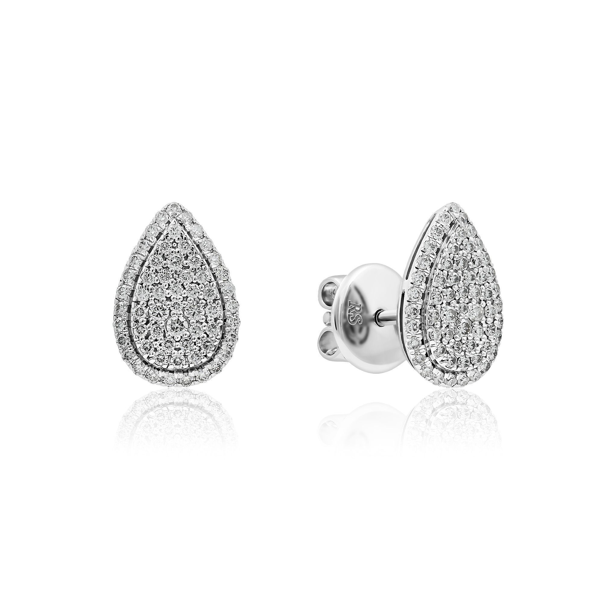 Пусеты из белого золота с бриллиантами