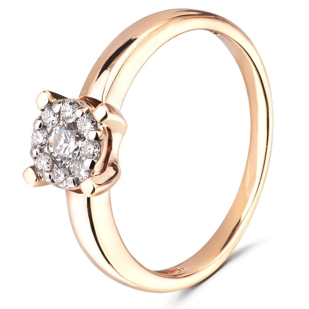 Кольцо из красного золота с бриллиантами