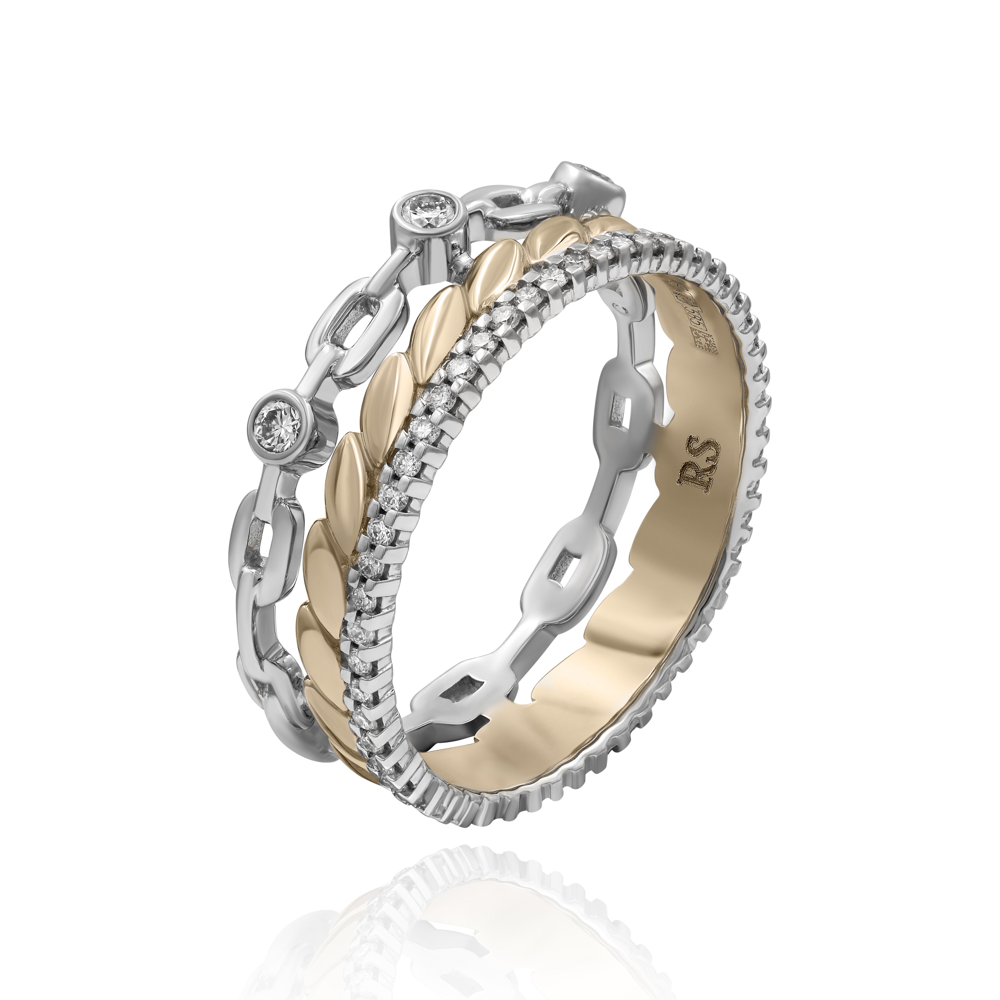 Кольцо из белого золота с бриллиантами