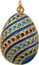 Подвеска яйцо из серебра с ювелирным стеклом