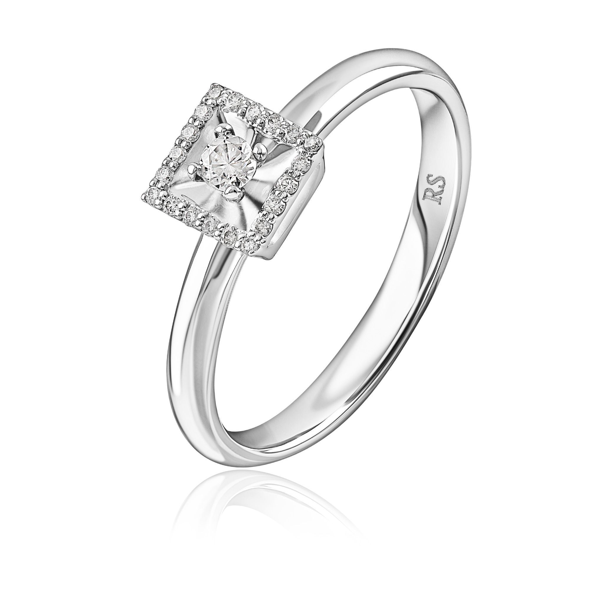 Кольцо из белого золота с бриллиантами