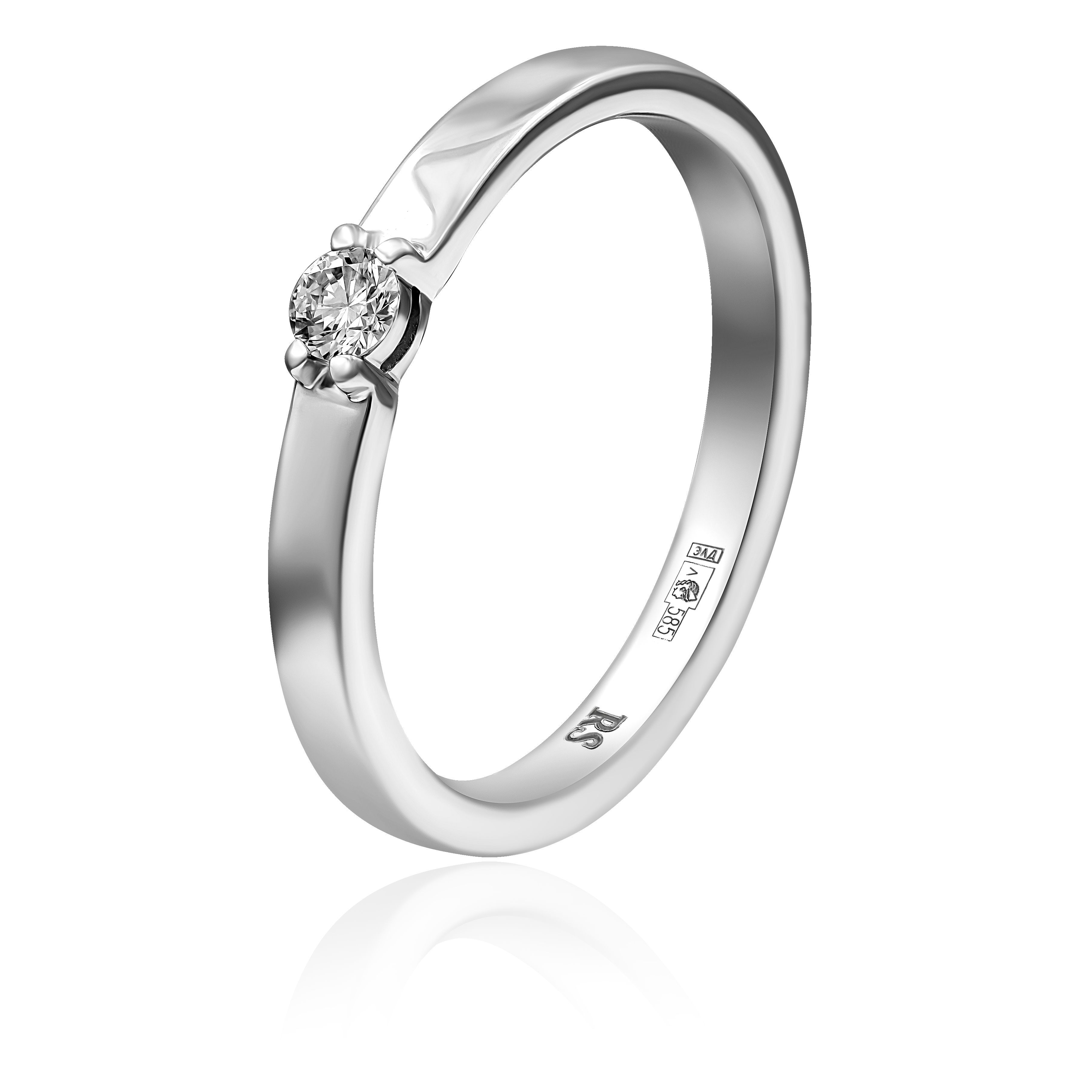 Кольцо из белого золота с бриллиантом