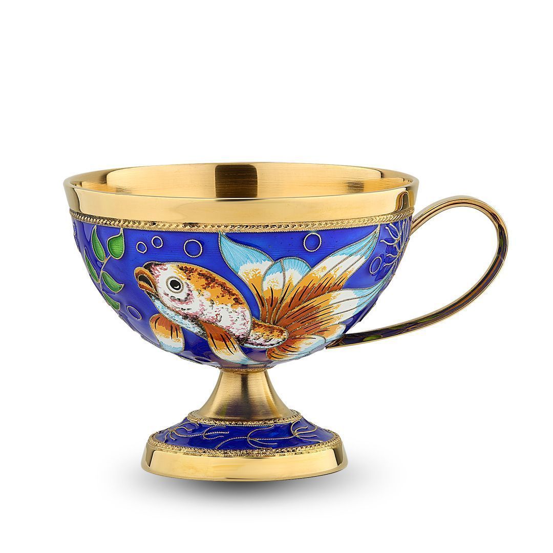 Чашка «Рыбки» из серебра 