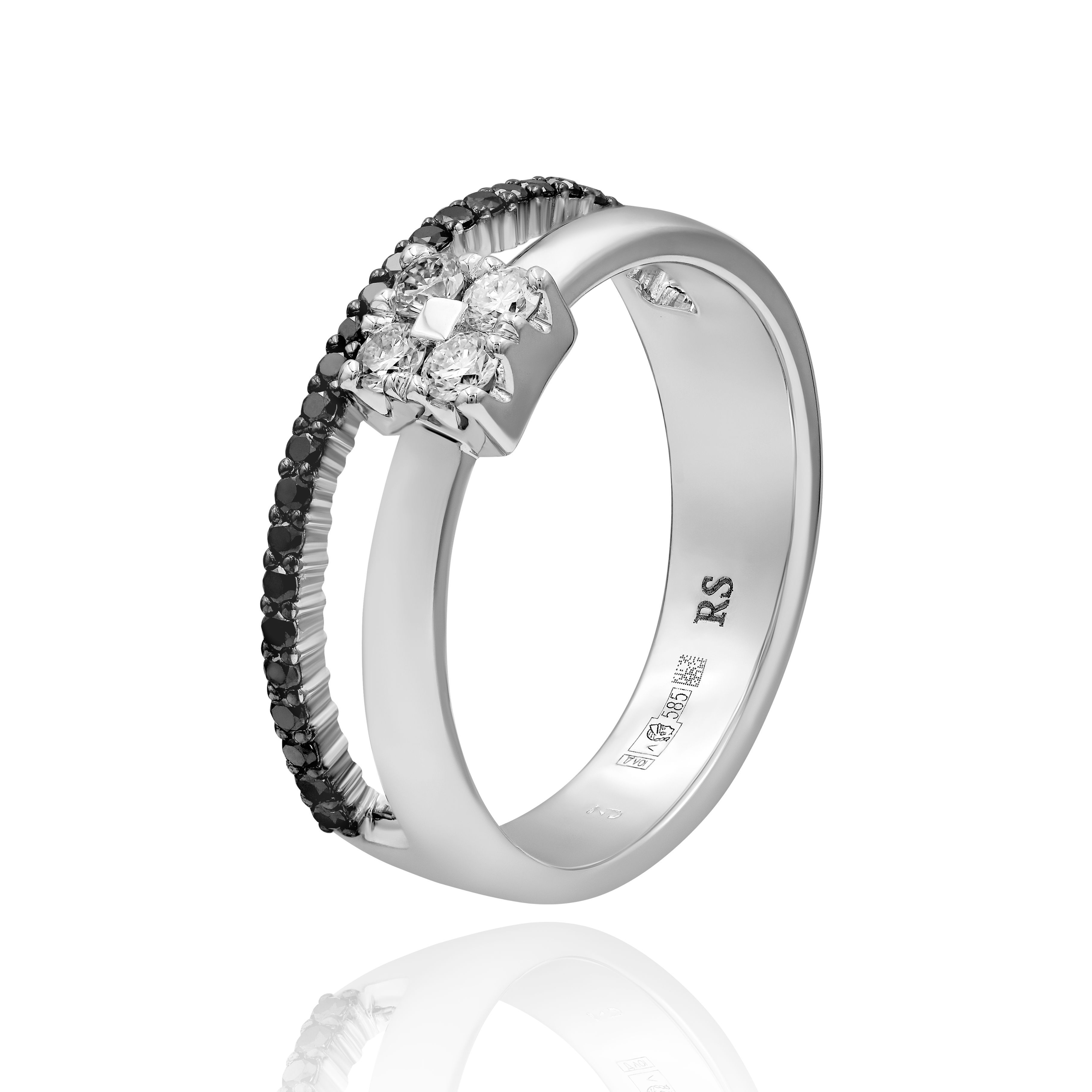 Кольцо из белого золота с бриллиантами