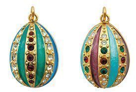 Подвеска яйцо из серебра с ювелирным стеклом