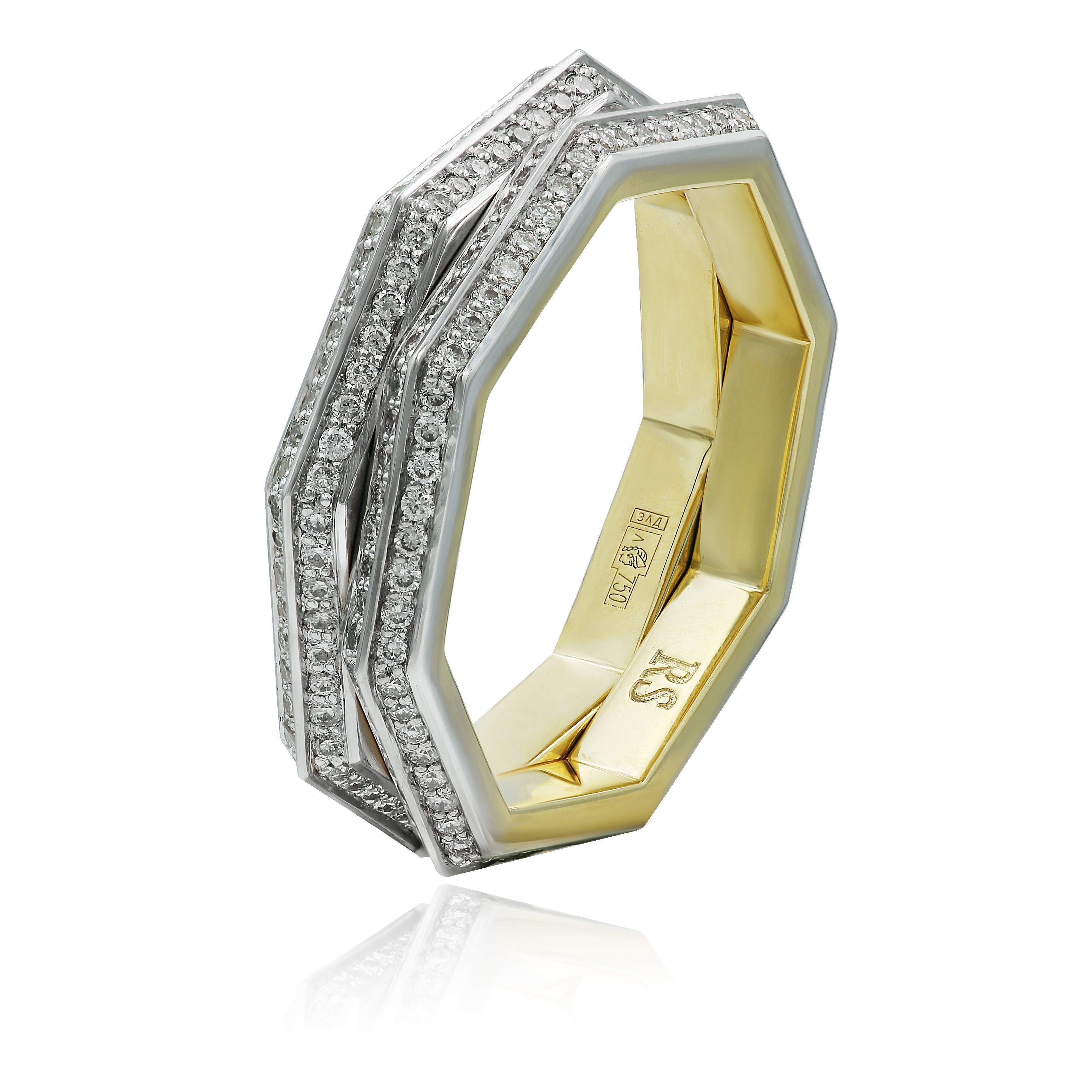 Кольцо из желтого золота с бриллиантами