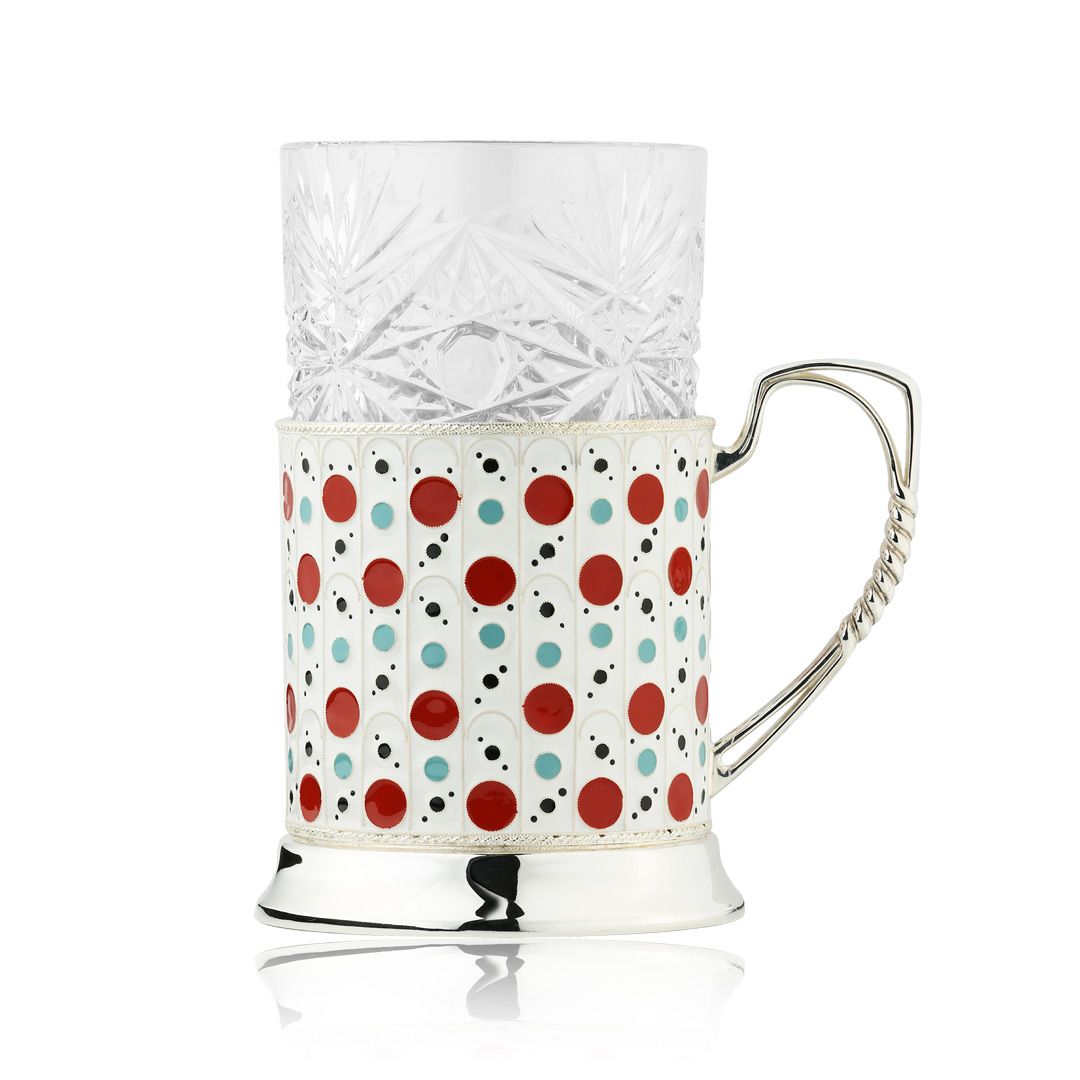 Подстаканник «Русские традиции» из серебра 