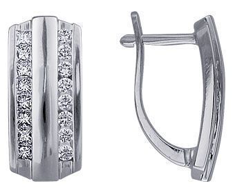 Серьги из белого золота с бриллиантами