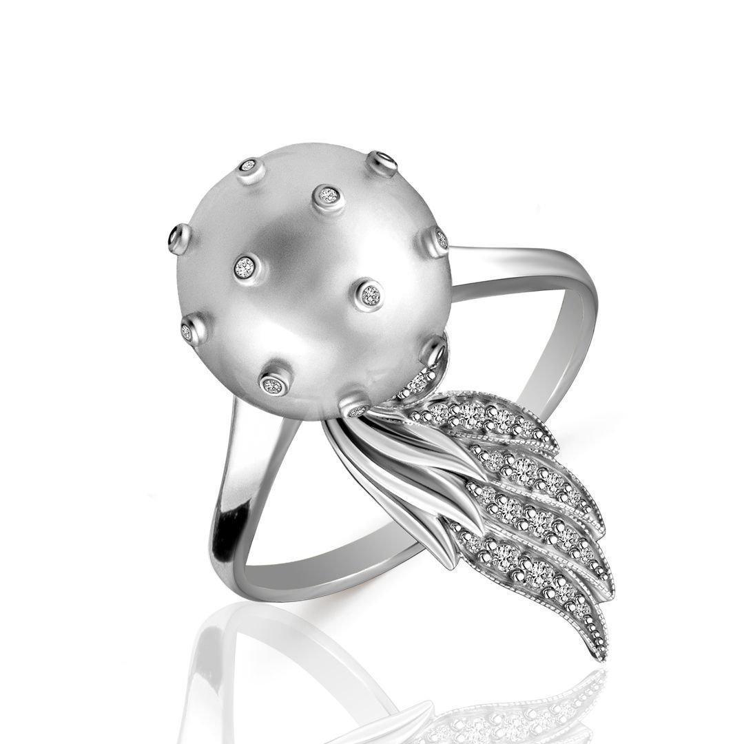 Кольцо из белого золота 