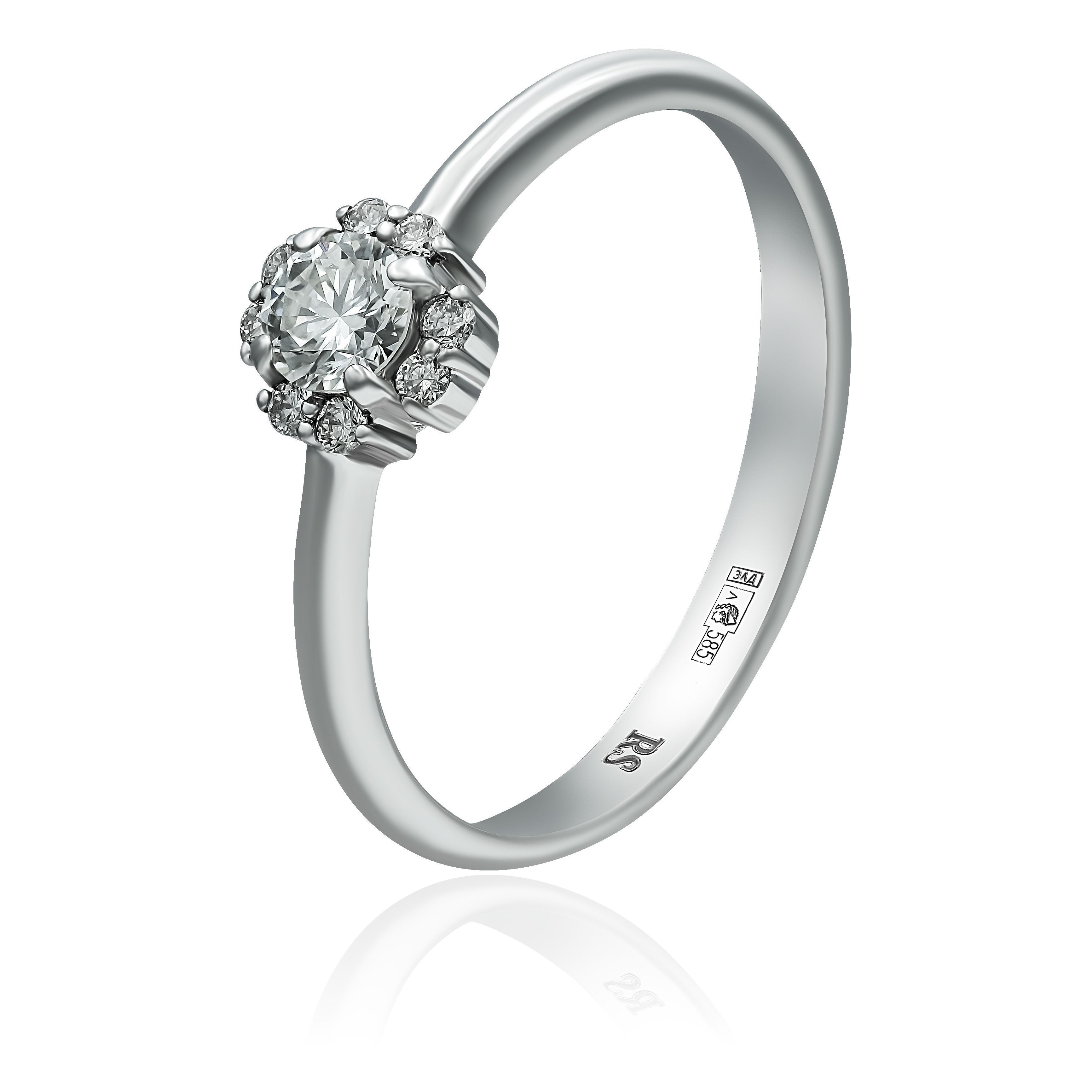 Кольцо из белого золота с бриллиантами