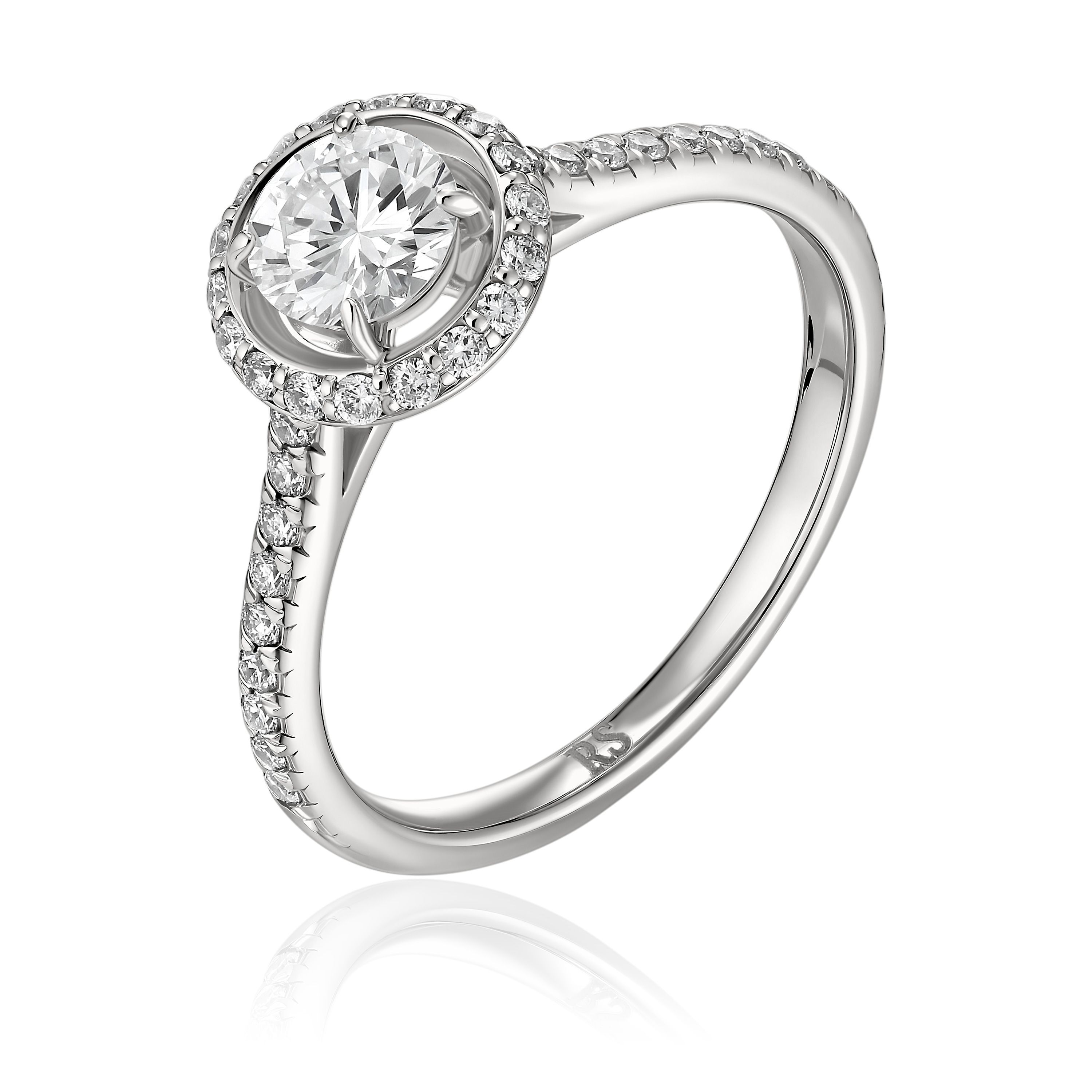 Кольцо из белого золота с бриллиантами