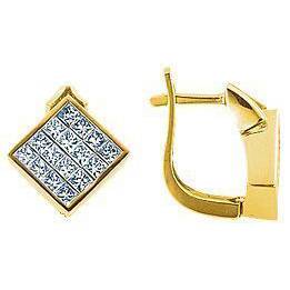 Серьги из желтого золота с бриллиантами