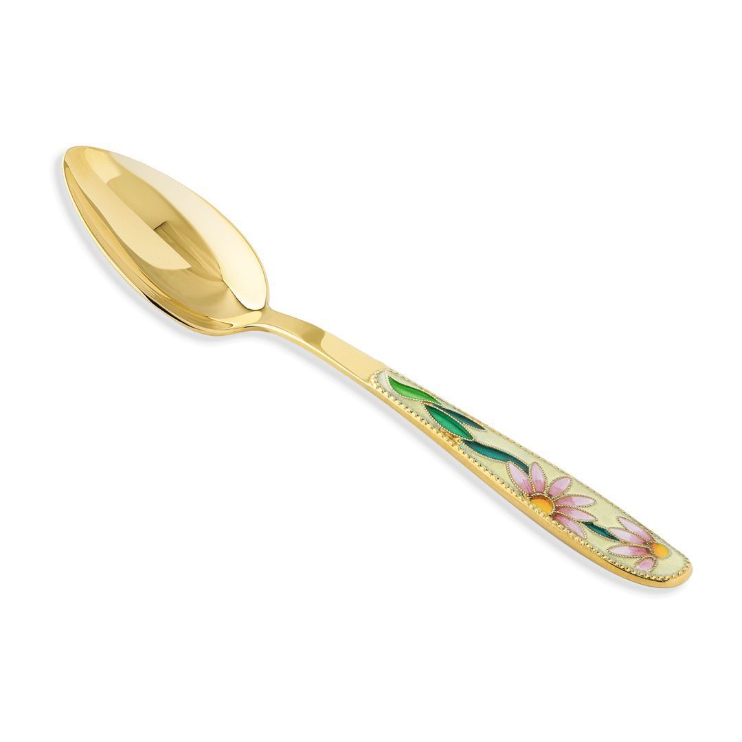 Ложка кофейная «Хризантемы» из серебра