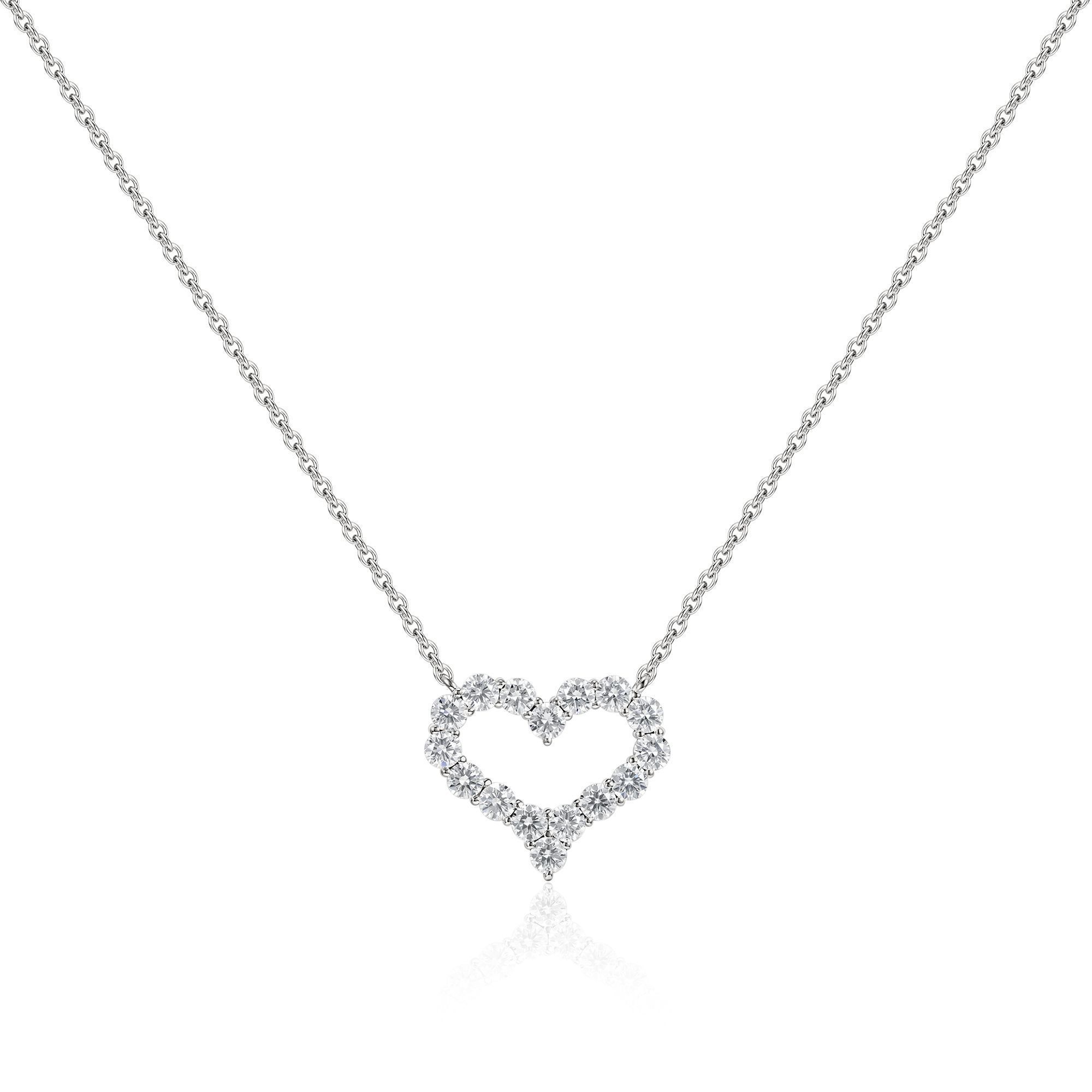 Колье «Сердце» из белого золота с бриллиантами