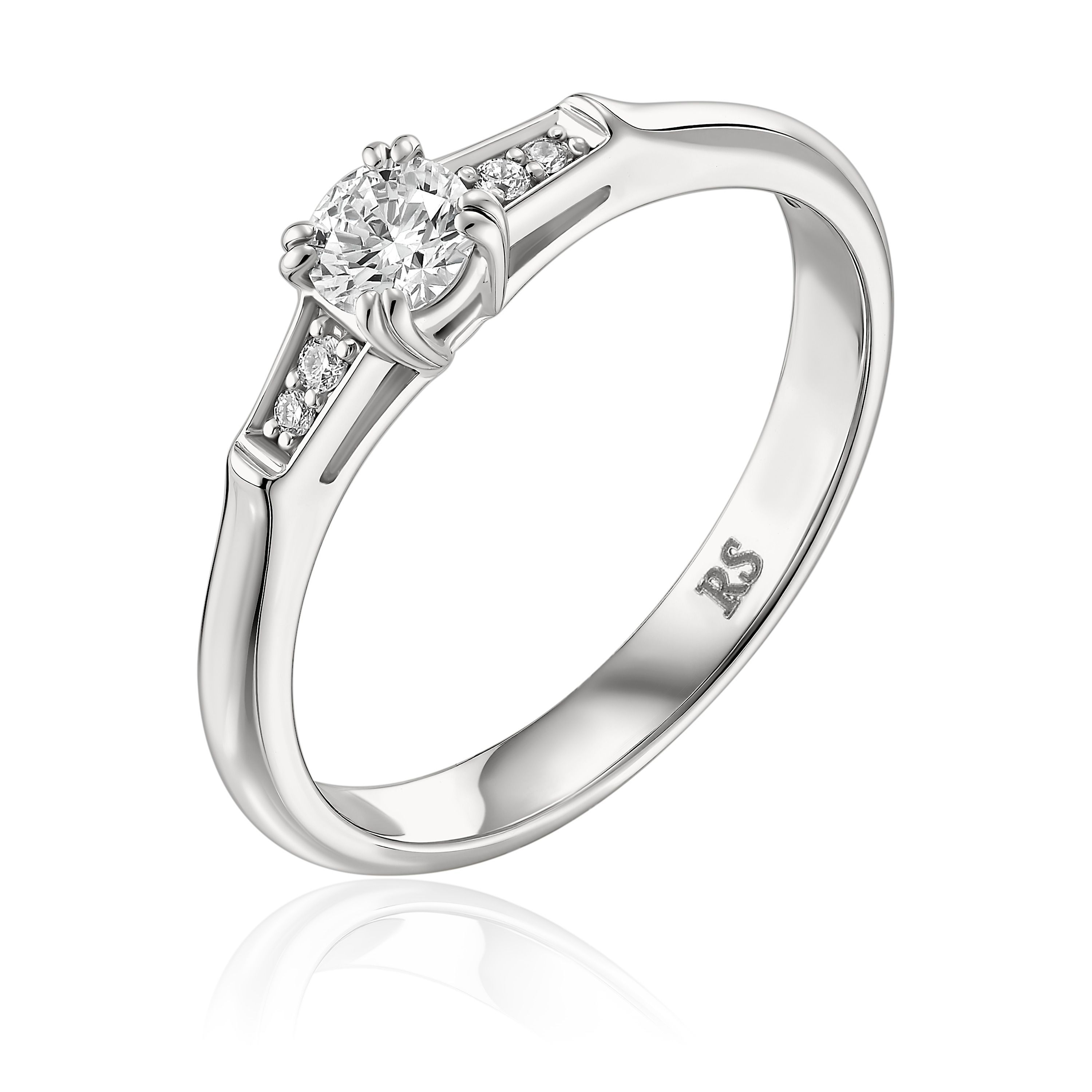 Кольцо из белого золота с бриллиантами