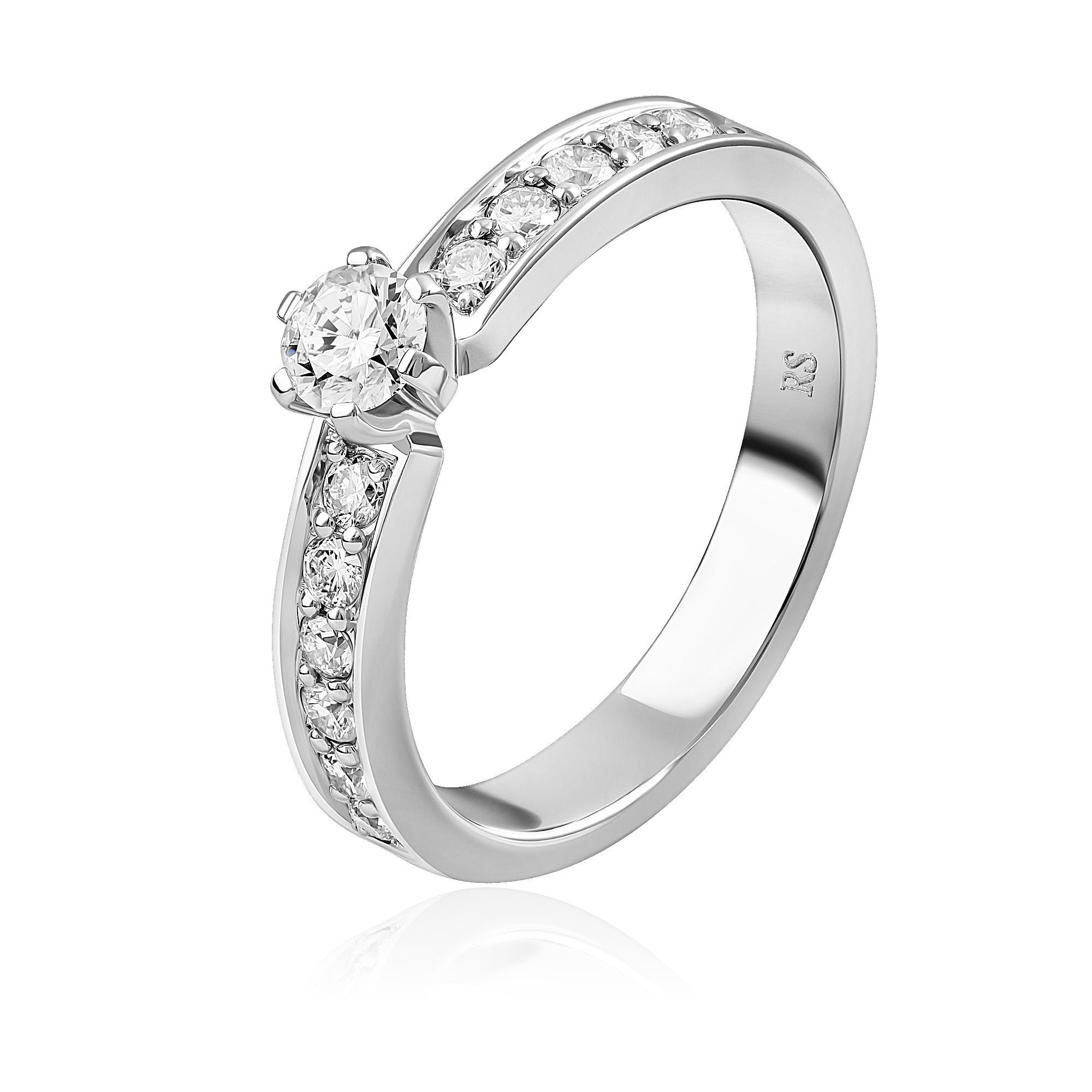 Кольцо из белого золота с бриллиантами