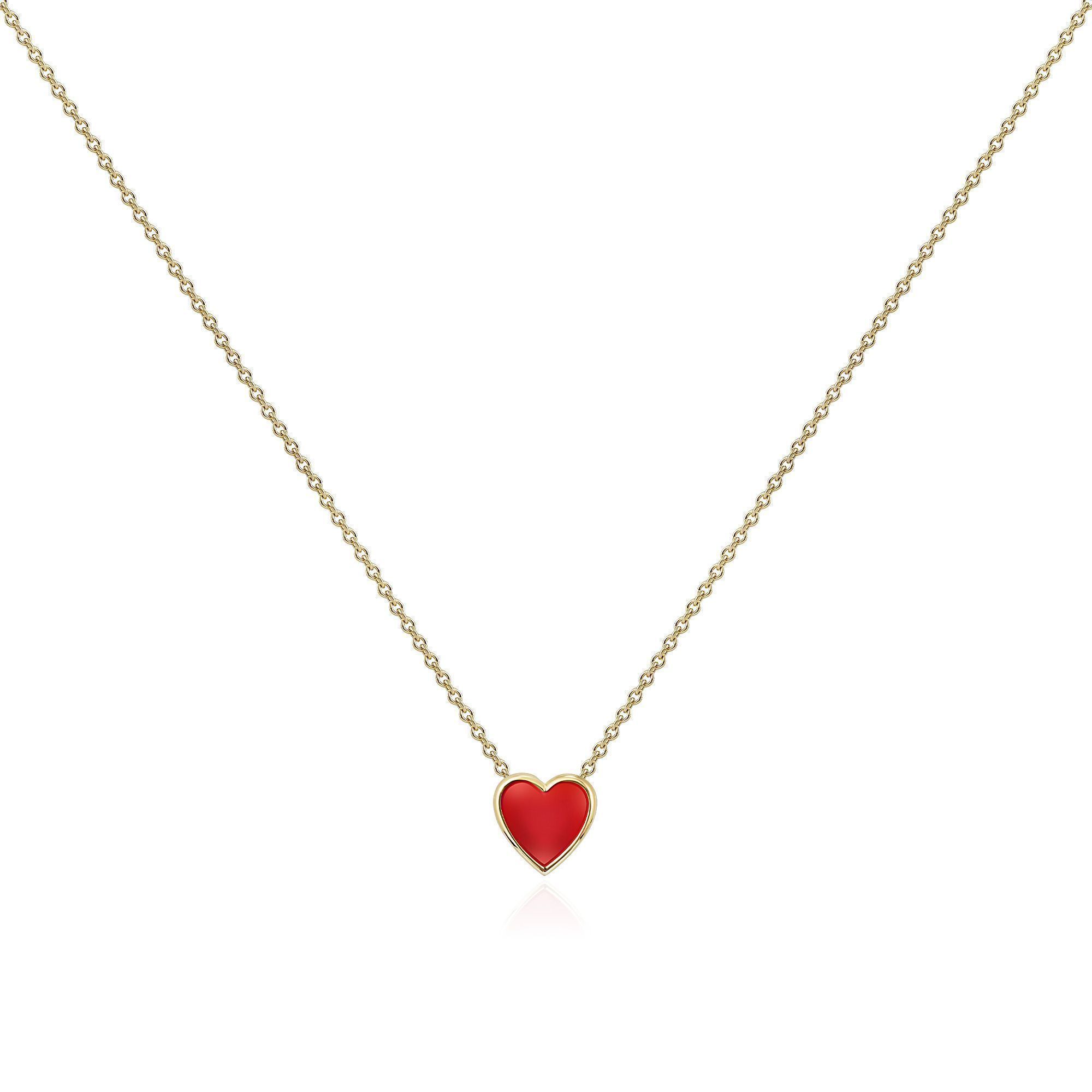 Колье «Сердце» из желтого золота с бриллиантами