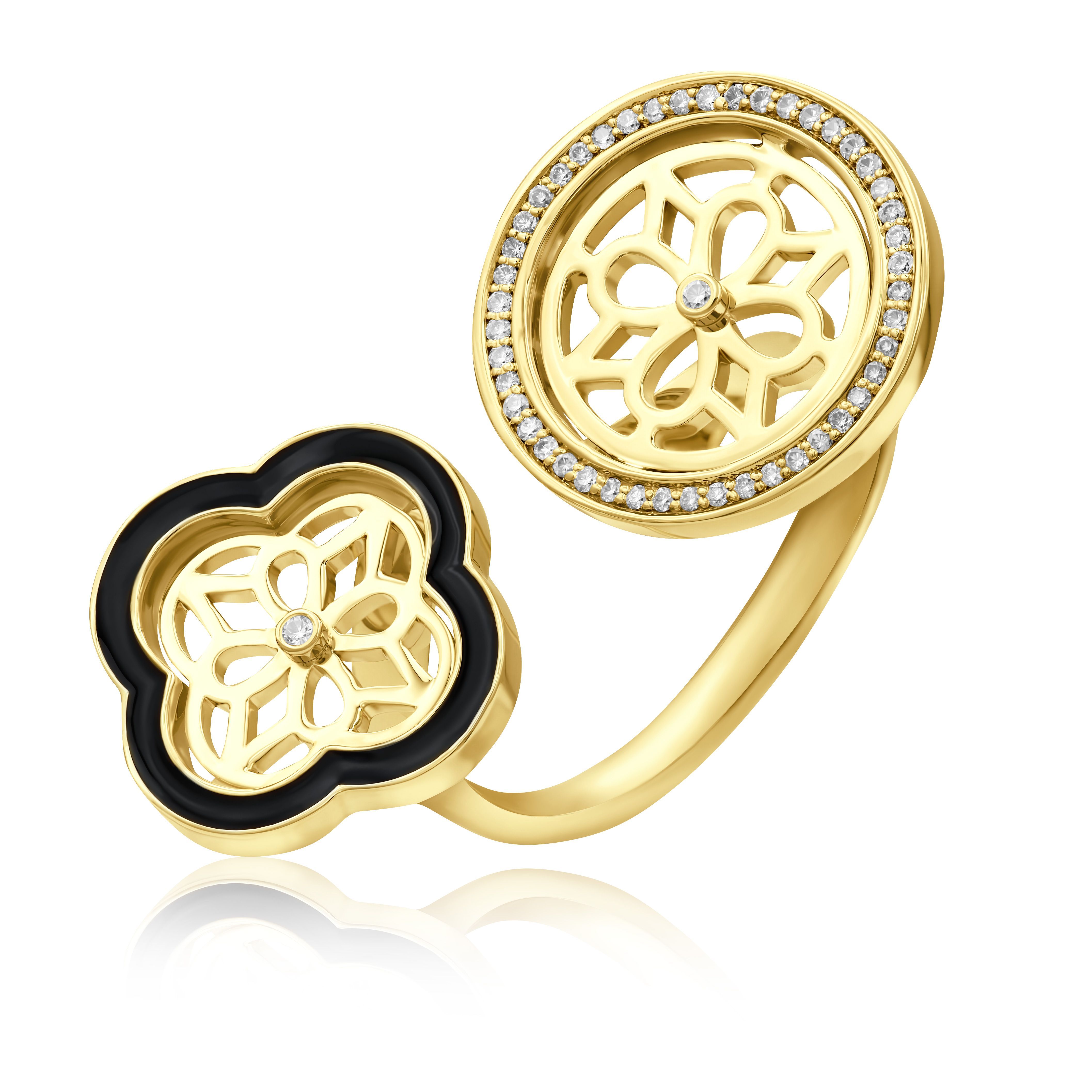 Кольцо из желтого золота с бриллиантами