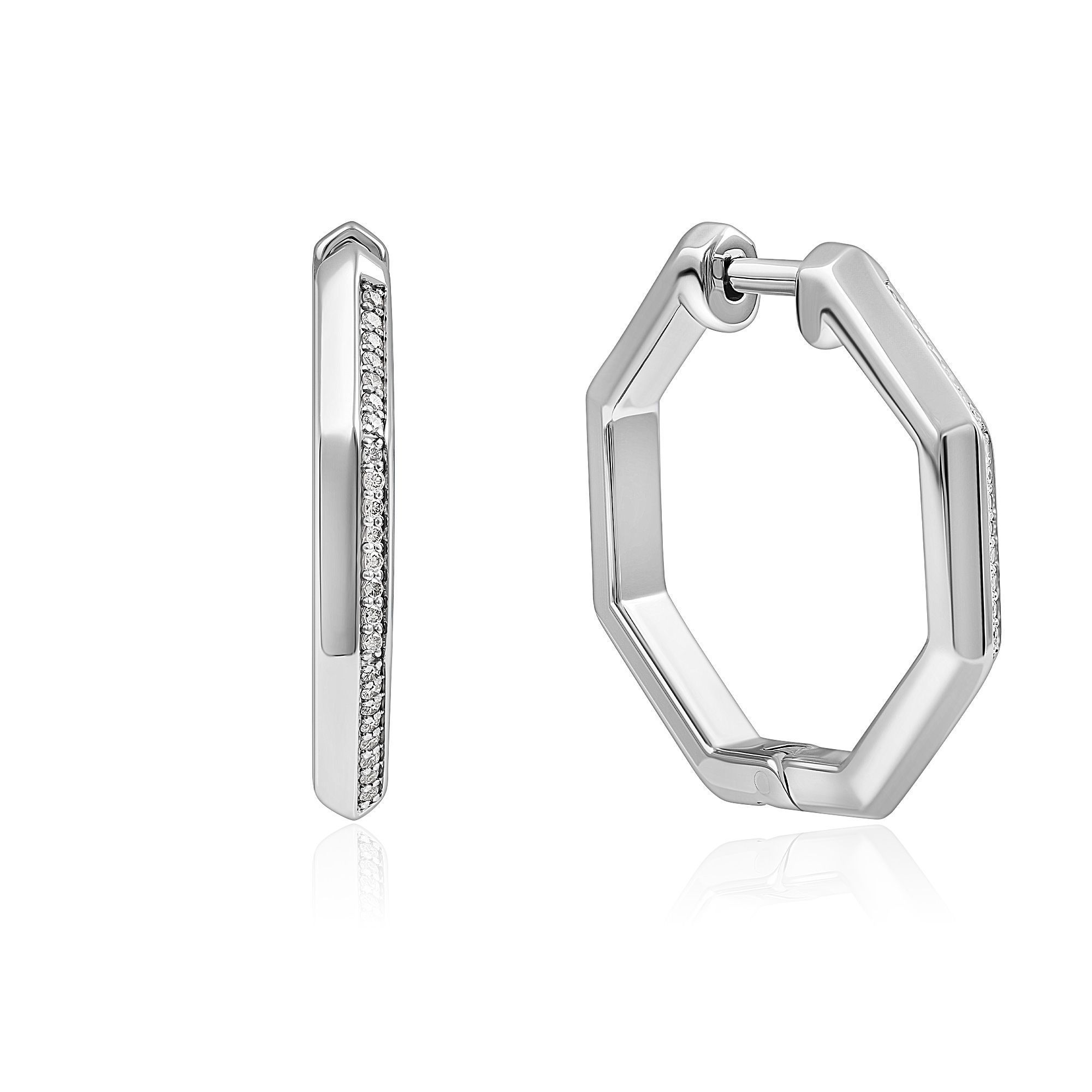 Серьги из белого золота с бриллиантами