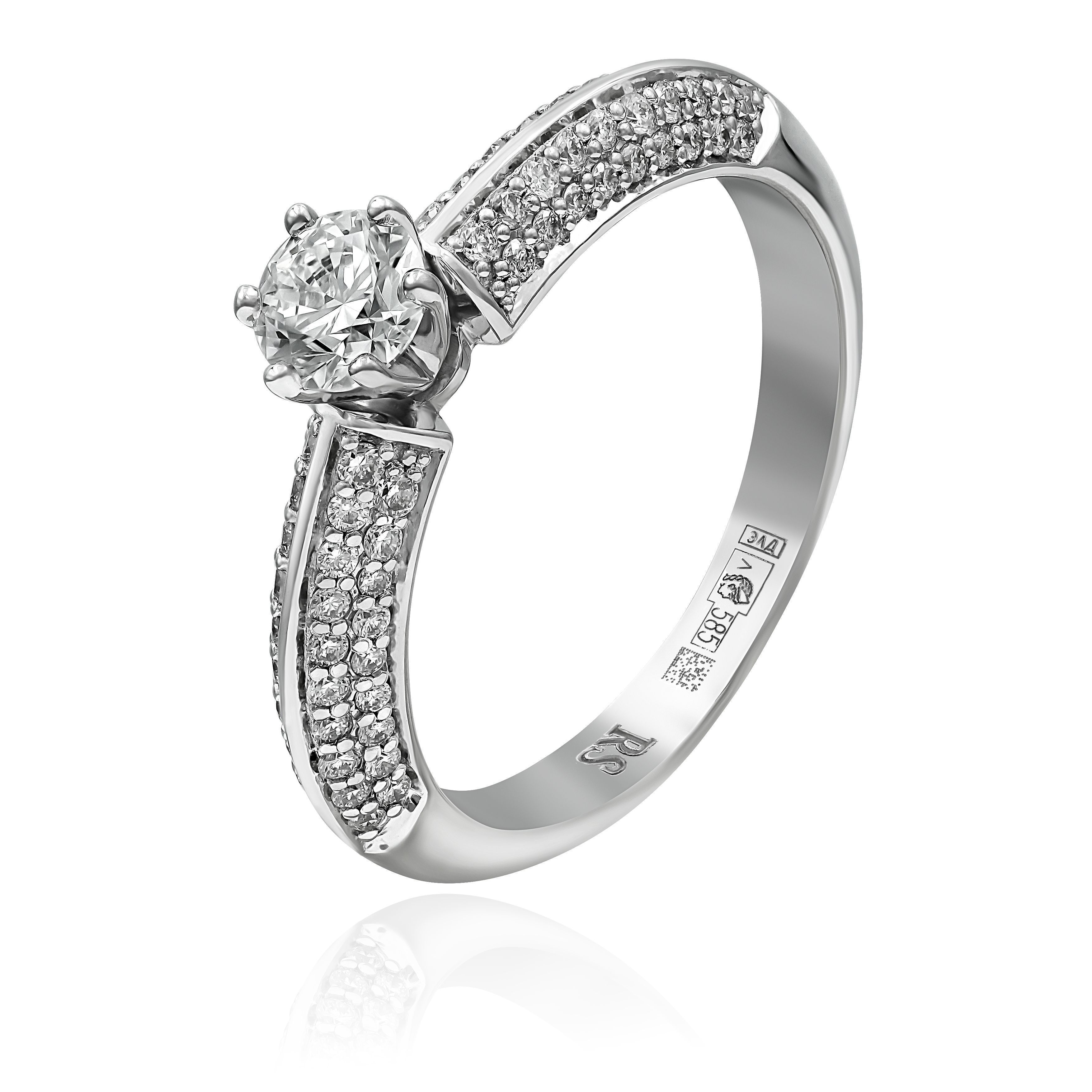 Кольцо из белого золота с бриллиантами