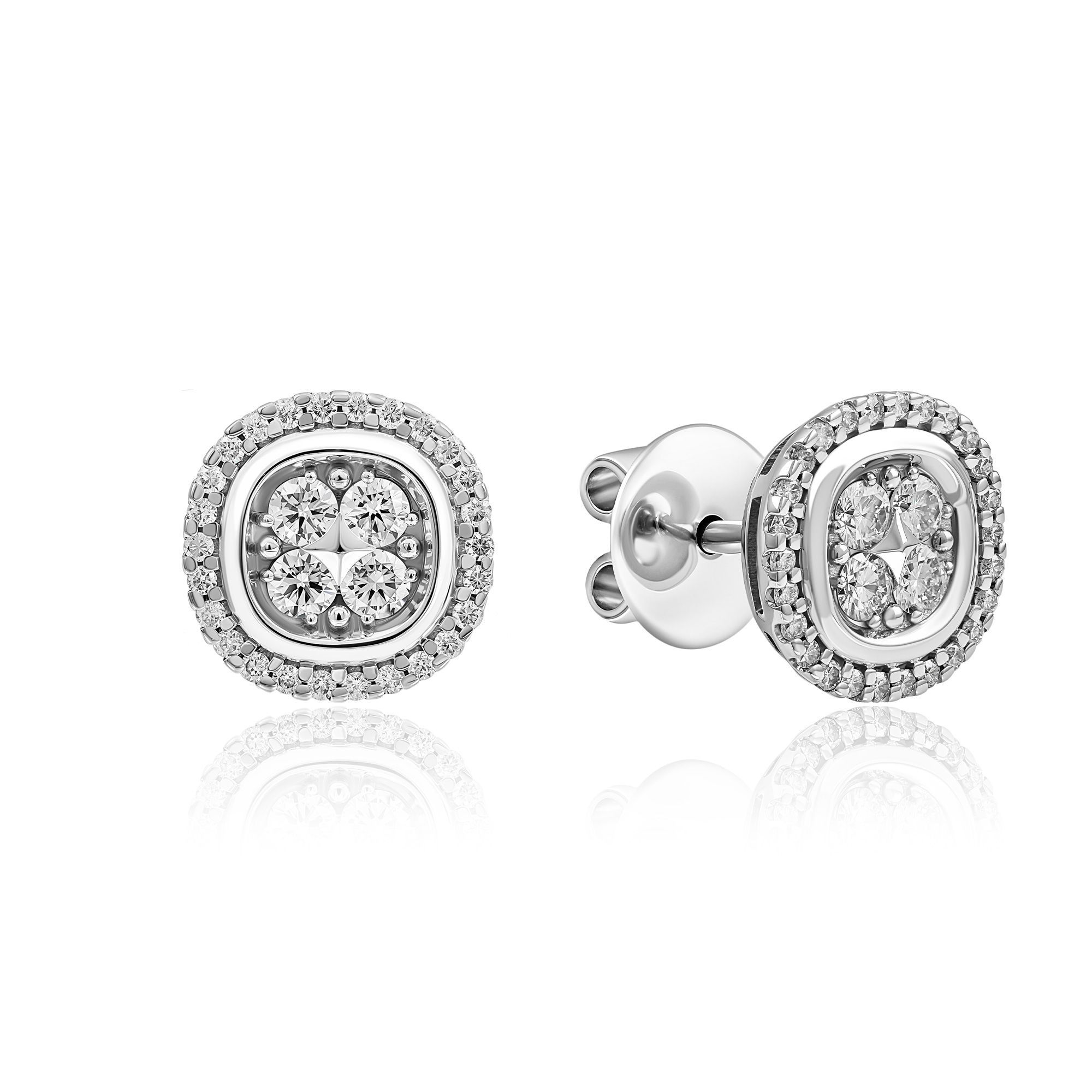 Пусеты из белого золота с бриллиантами