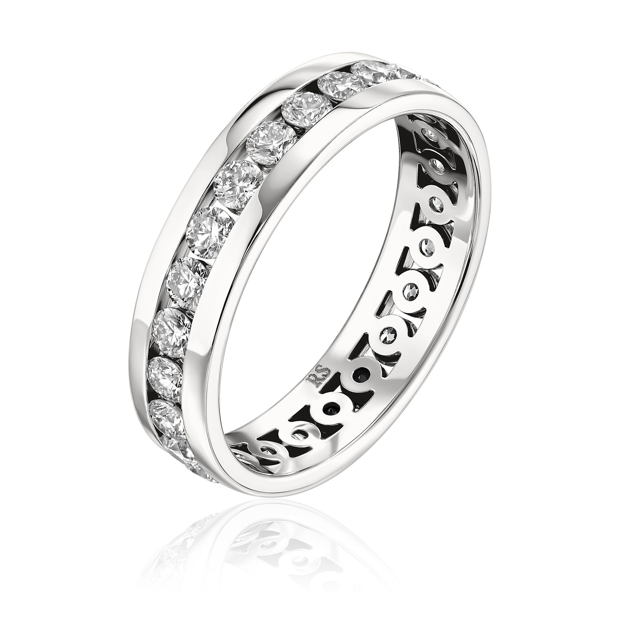 Обручальное кольцо из белого золота с бриллиантами