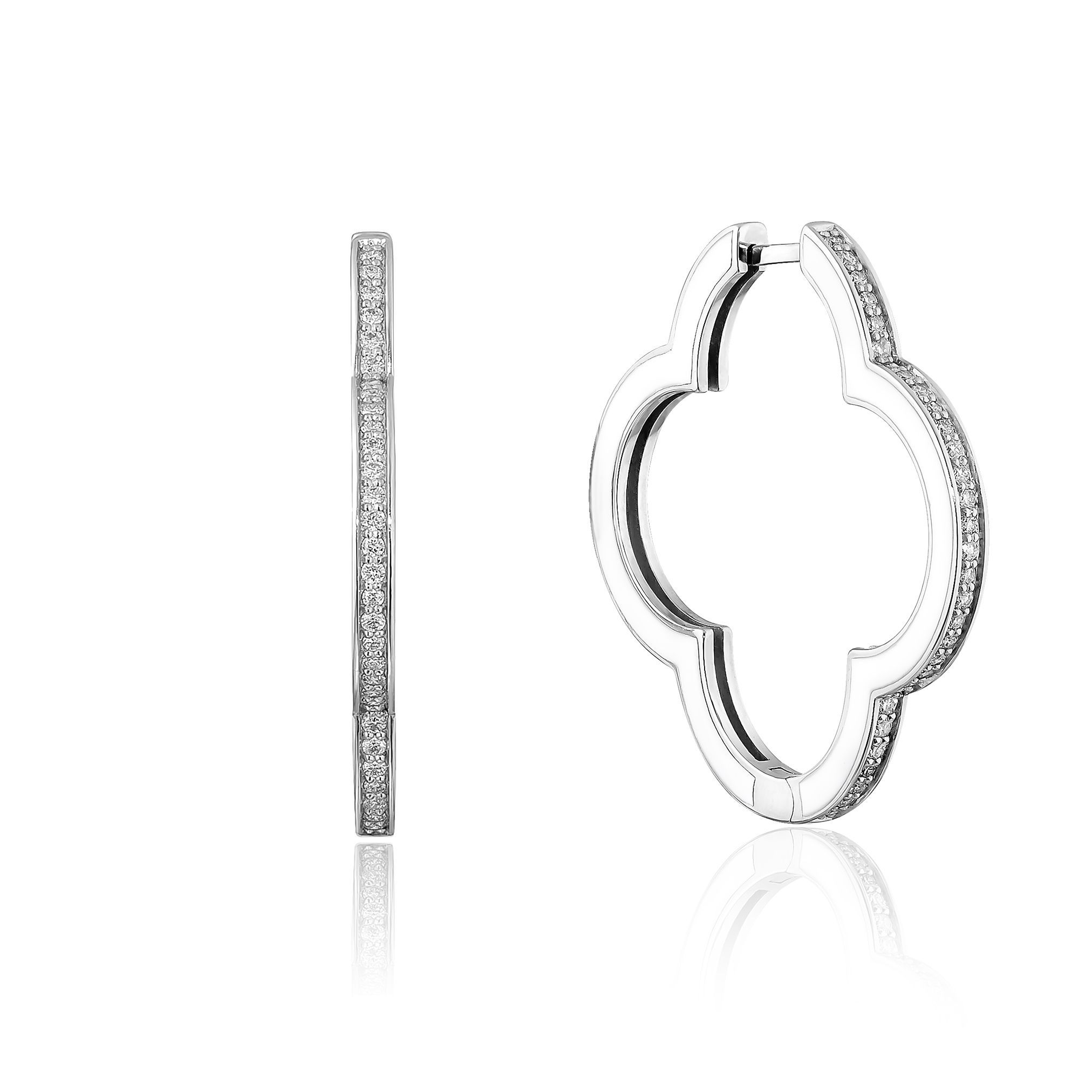 Серьги из белого золота с бриллиантами