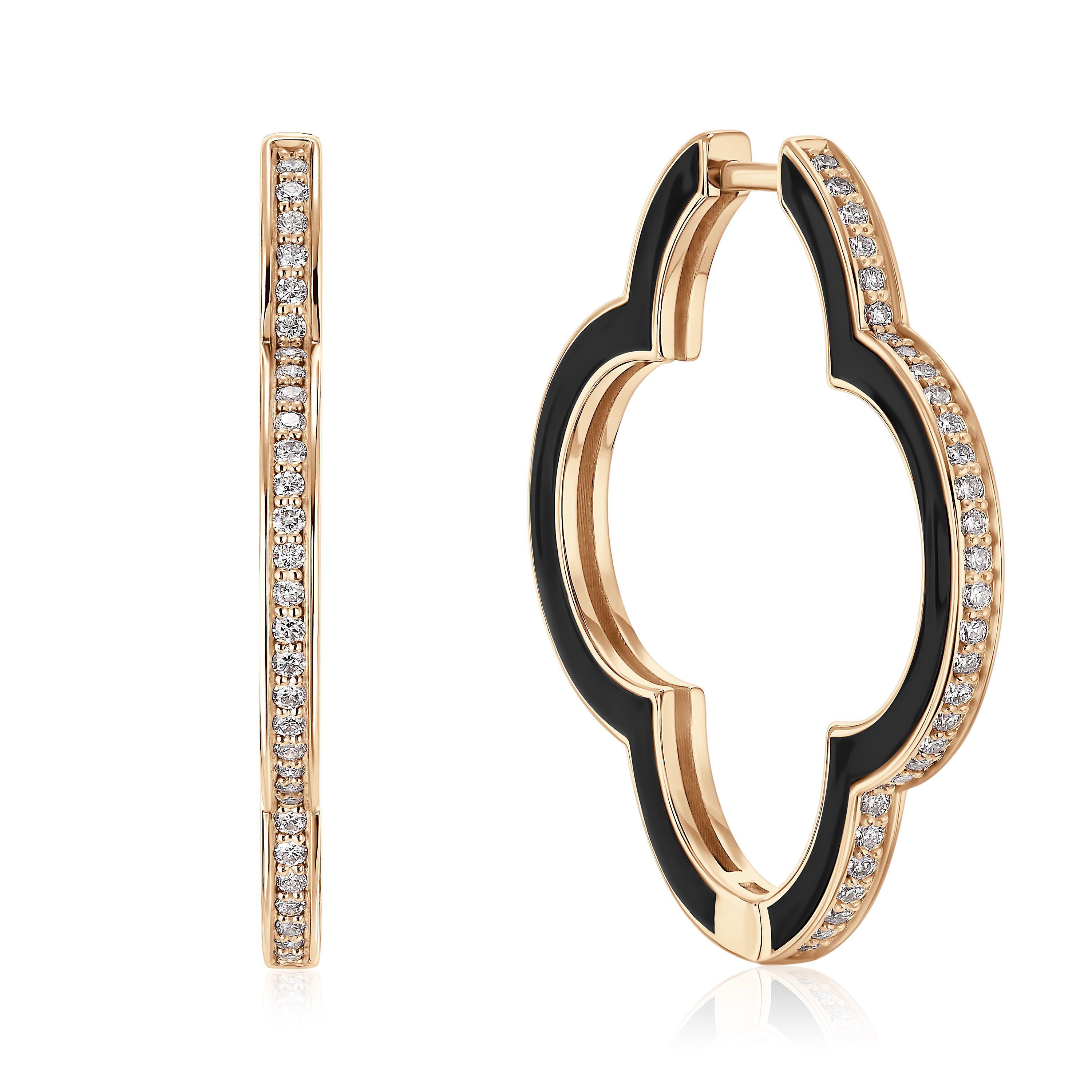 Серьги из красного золота с бриллиантами