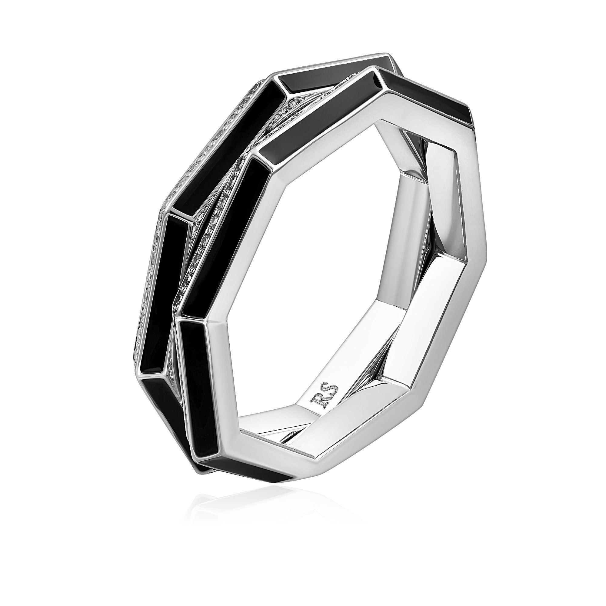 Кольцо из белого золота с бриллиантами