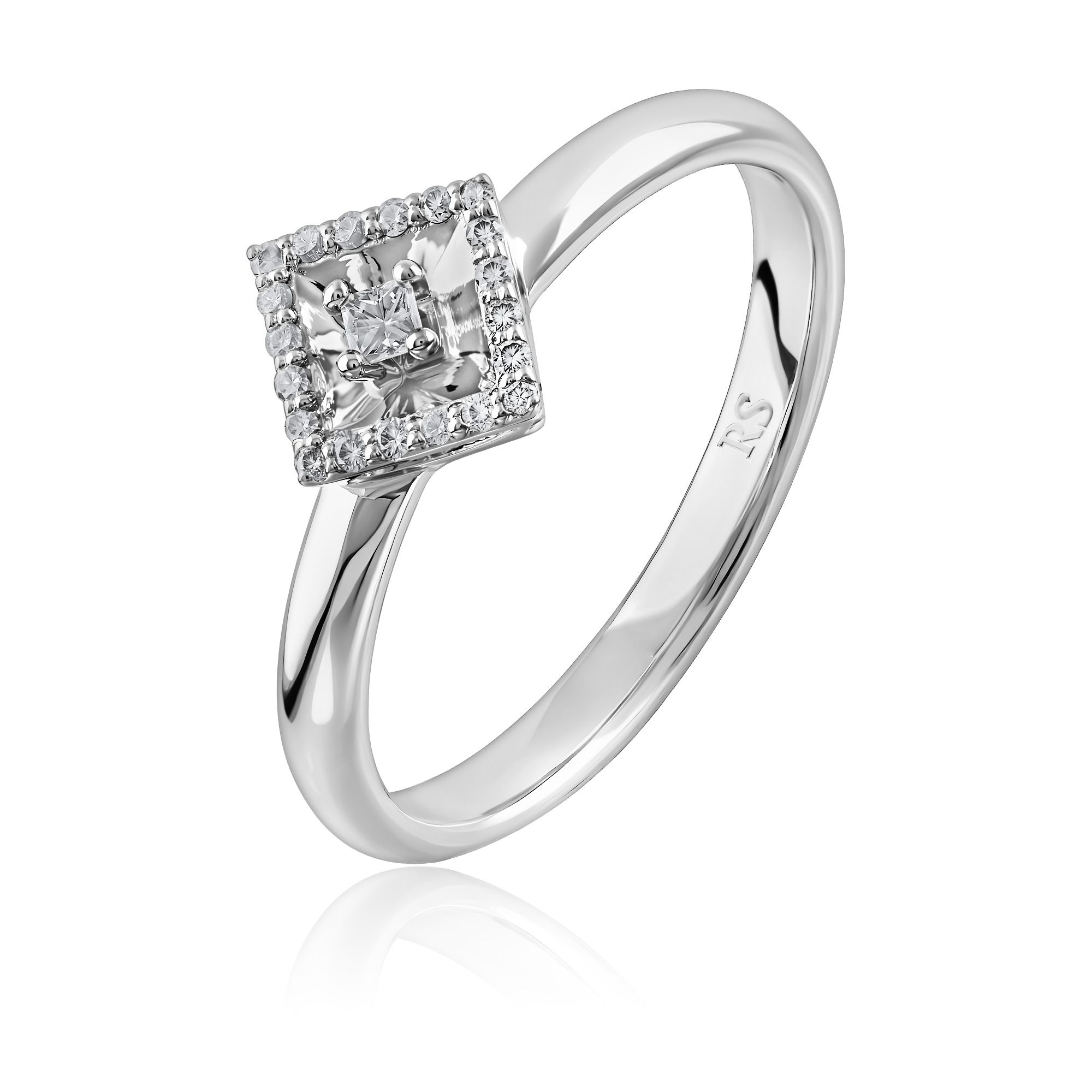 Кольцо из белого золота с бриллиантами