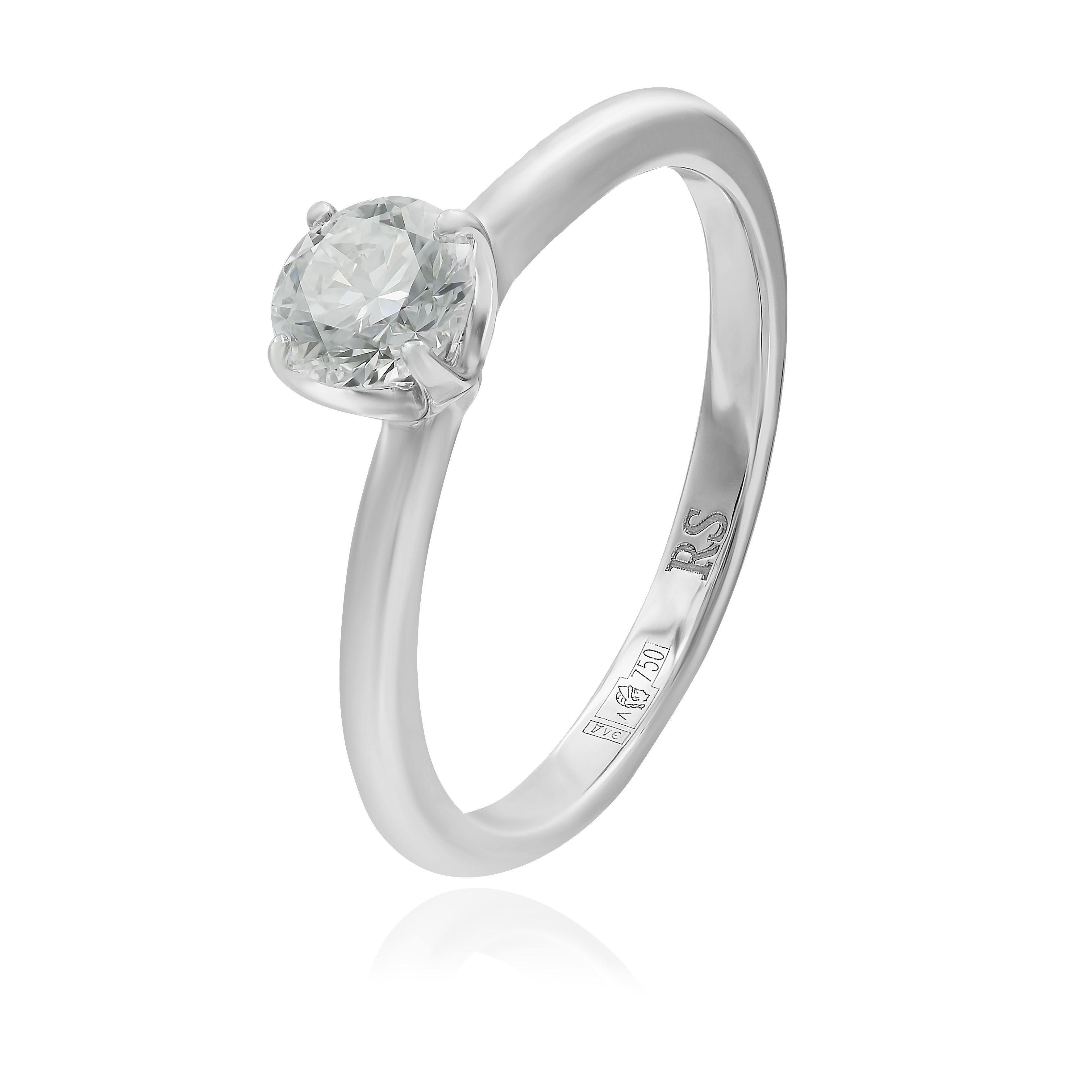 Кольцо из белого золота с бриллиантом