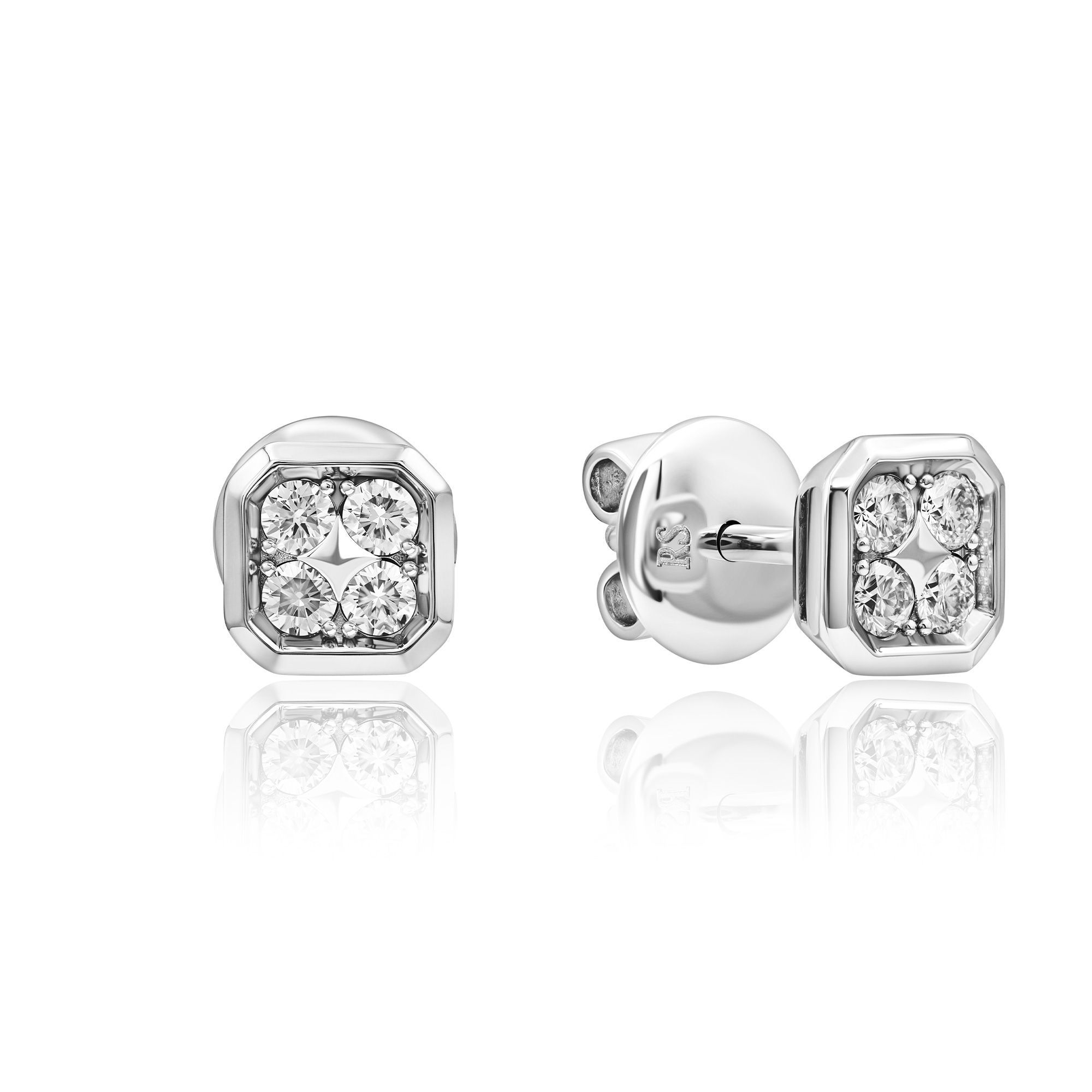 Пусеты из белого золота с бриллиантами