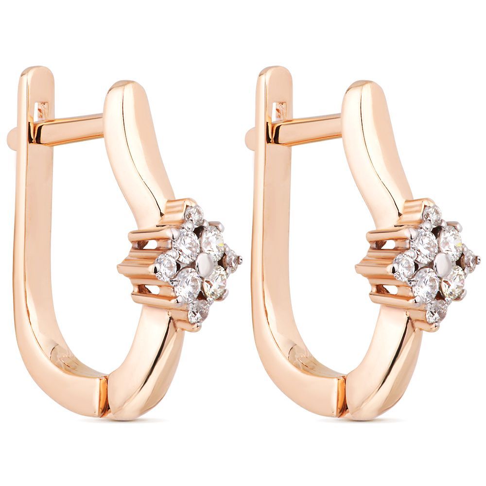 Серьги из красного золота с бриллиантами