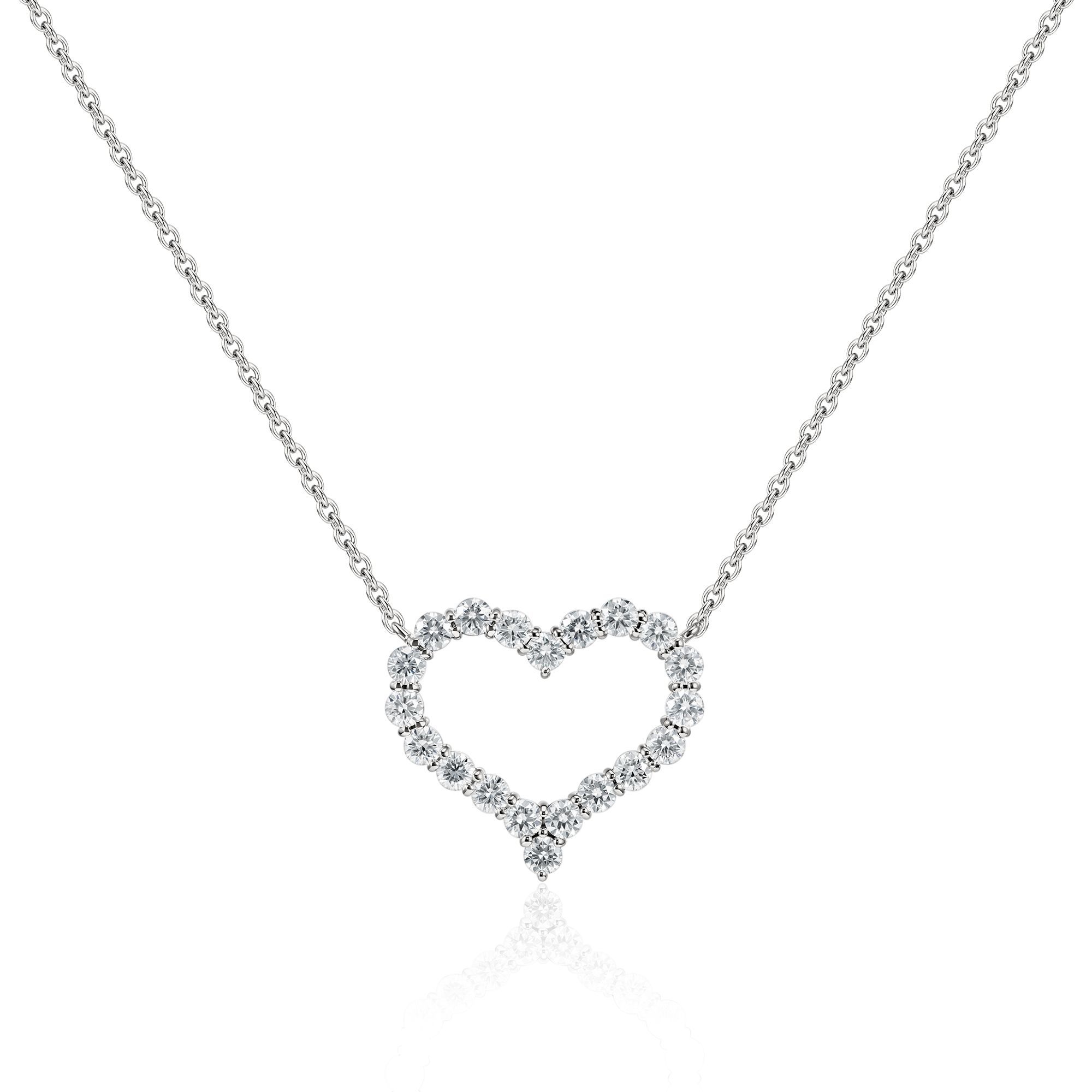 Колье «Сердце» из белого золота с бриллиантами