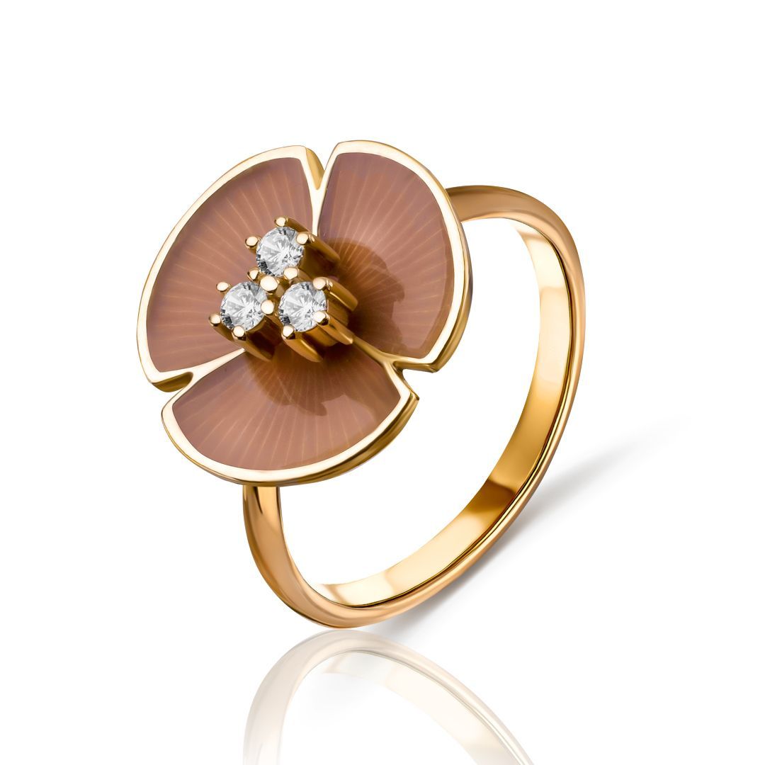 Кольцо из желтого золота с бриллиантами