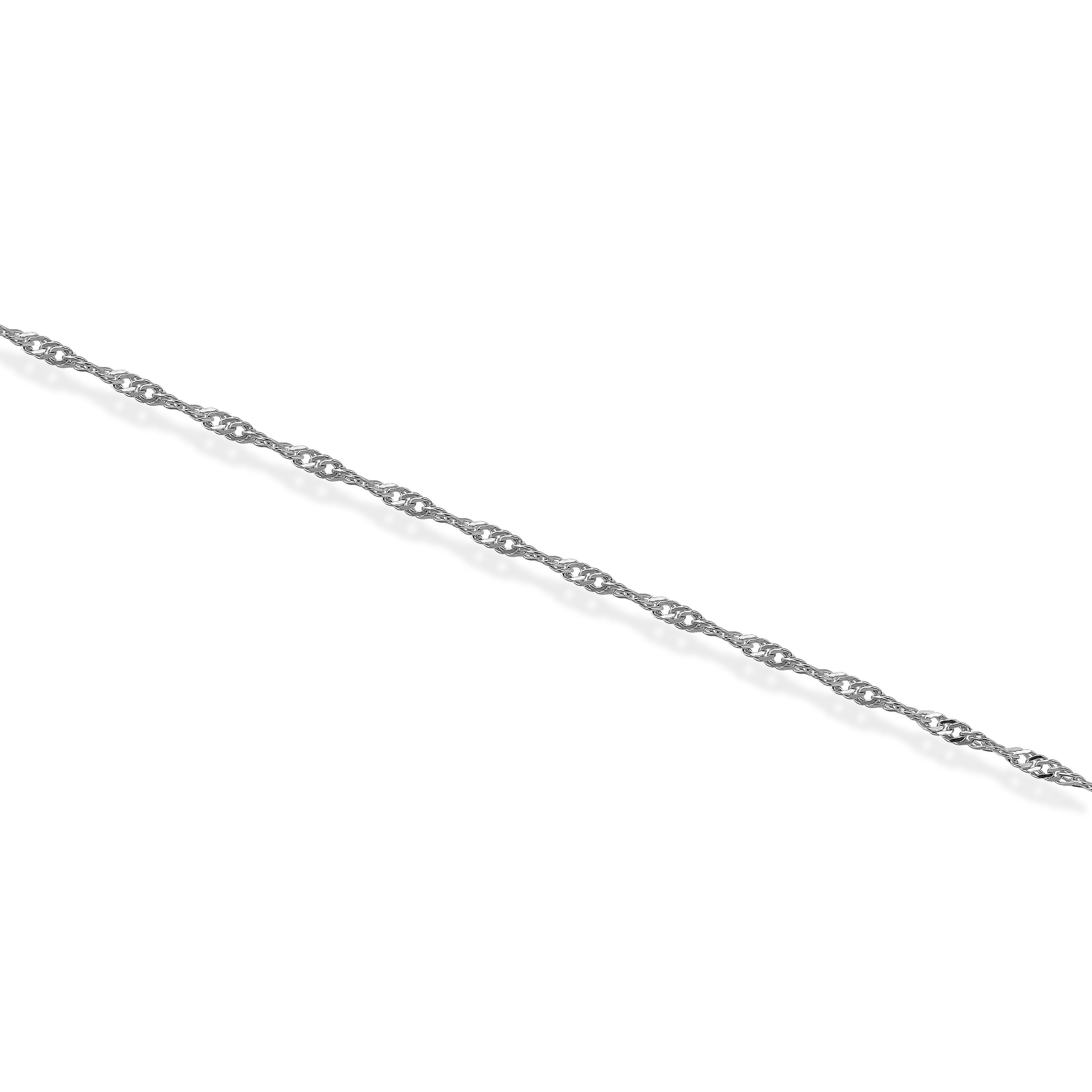 Цепь, плетение «Сингапур» из белого золота 