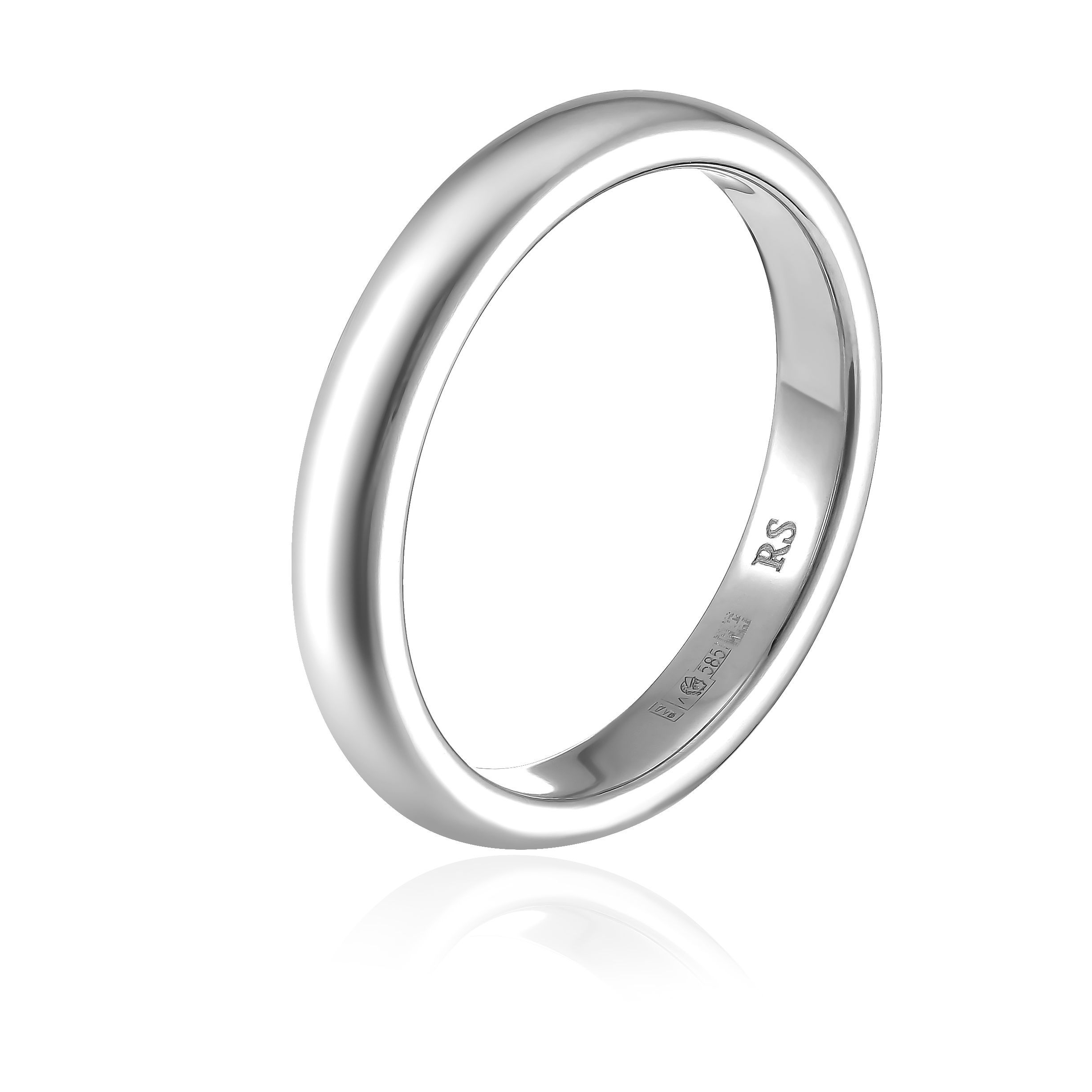 Обручальное кольцо из белого золота 