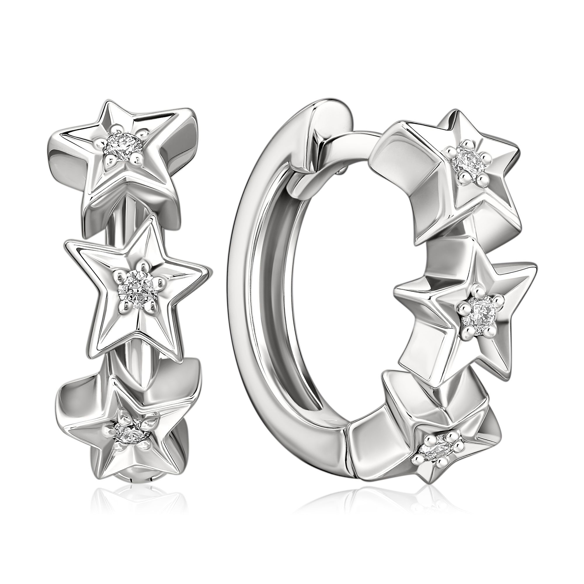 Серьги из белого золота с бриллиантами