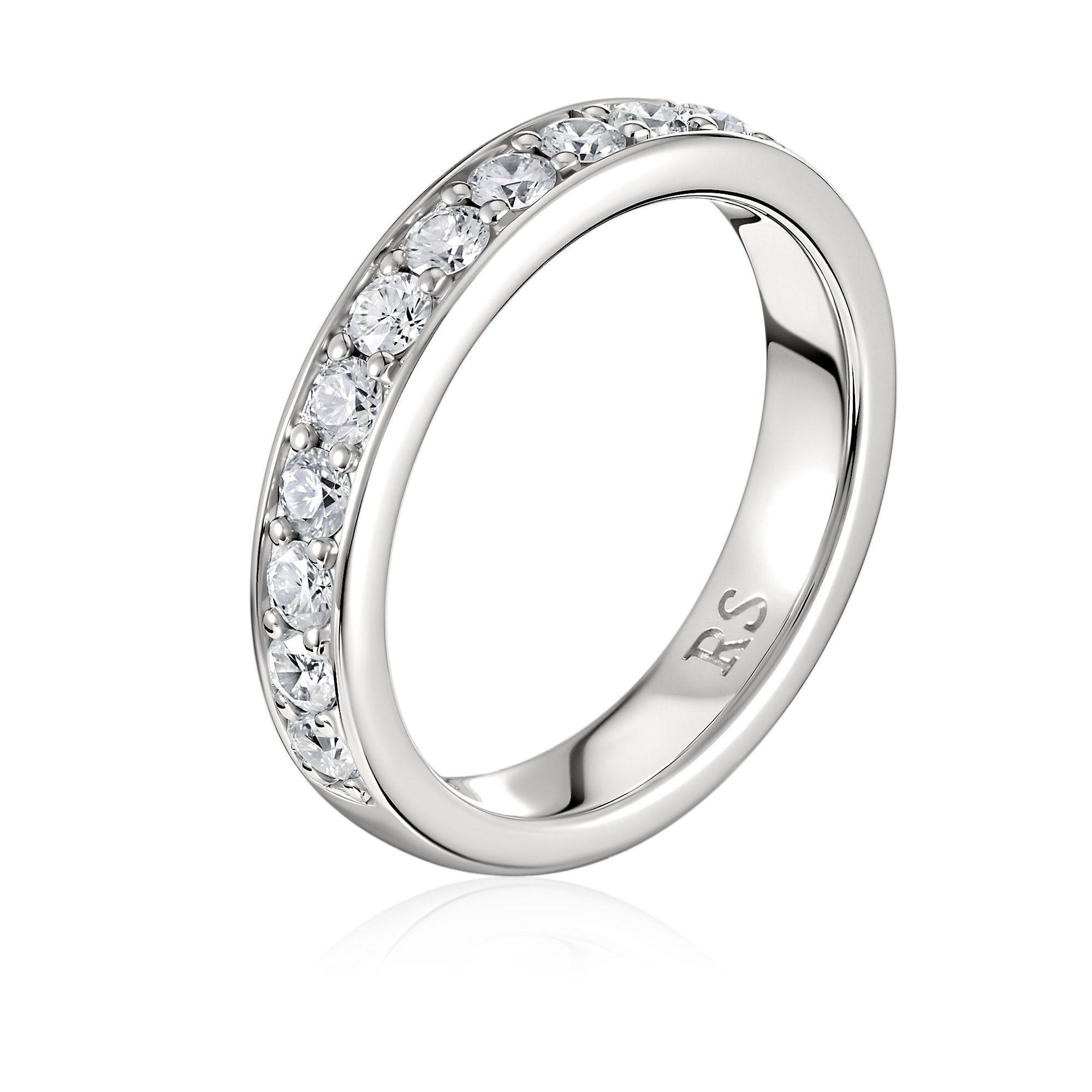 Обручальное кольцо из белого золота с бриллиантами