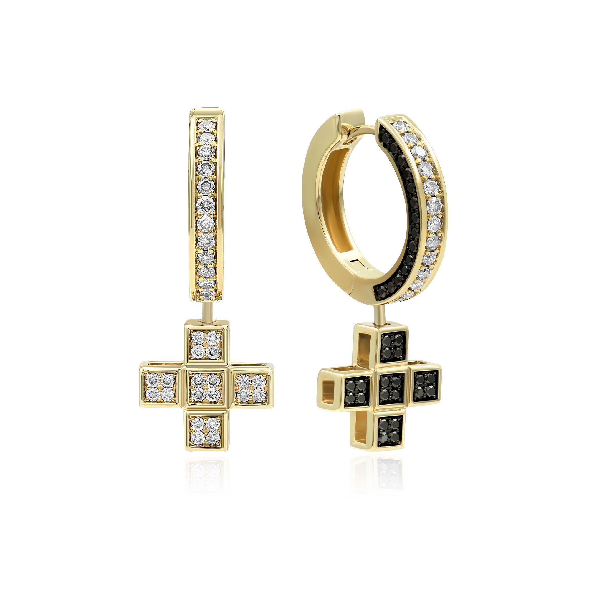 Серьги из желтого золота с бриллиантами