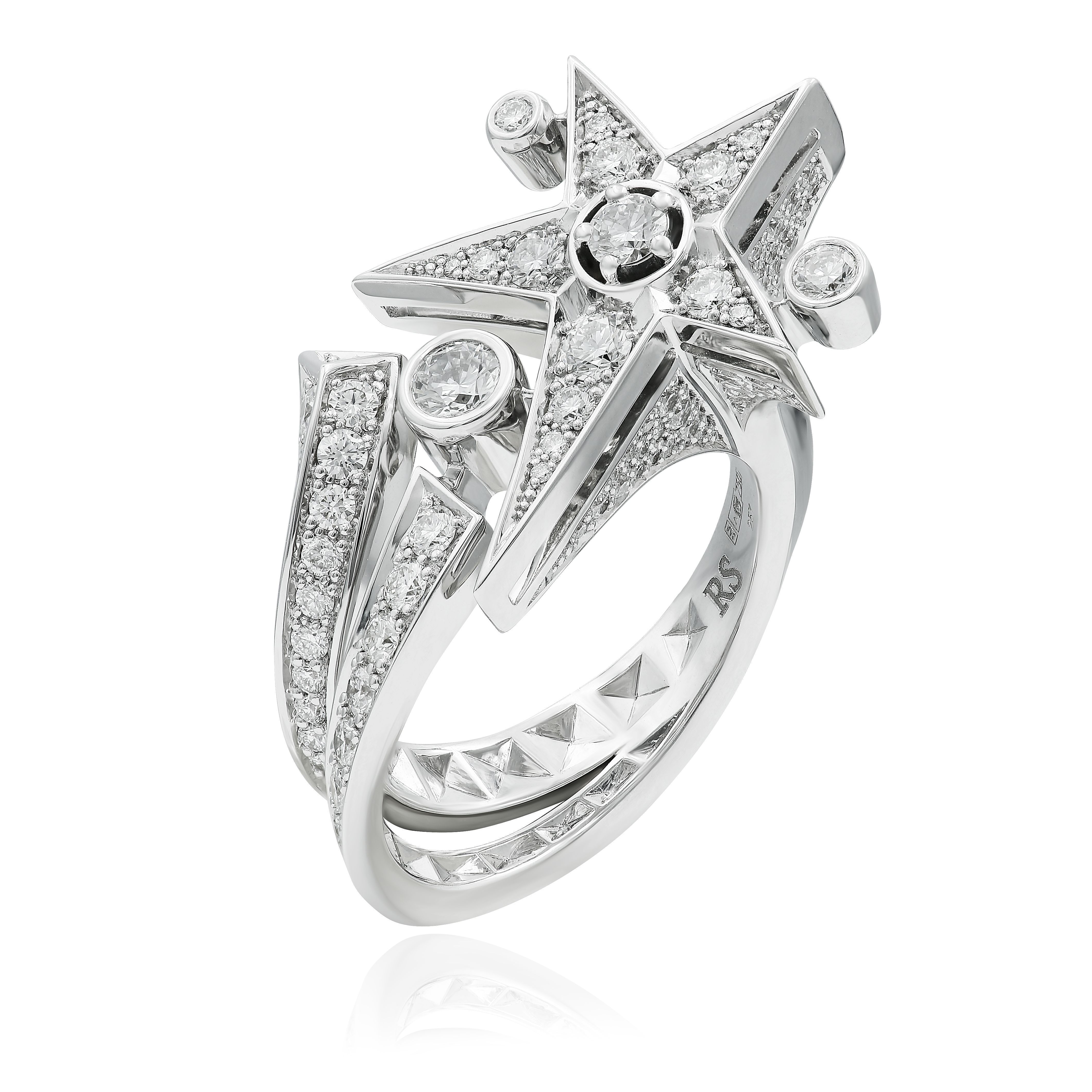 Кольцо из белого золота с бриллиантами