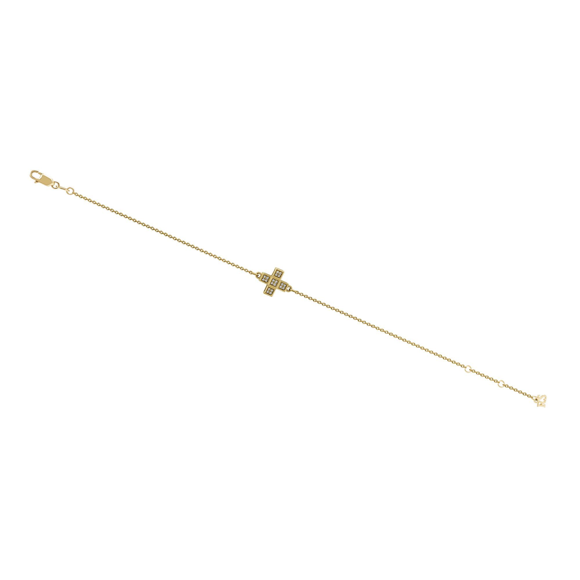 Браслет из желтого золота с бриллиантами