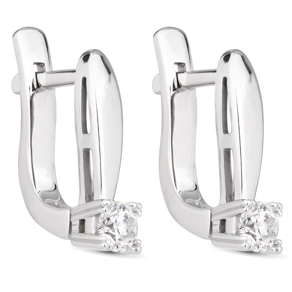 Серьги из белого золота с бриллиантами