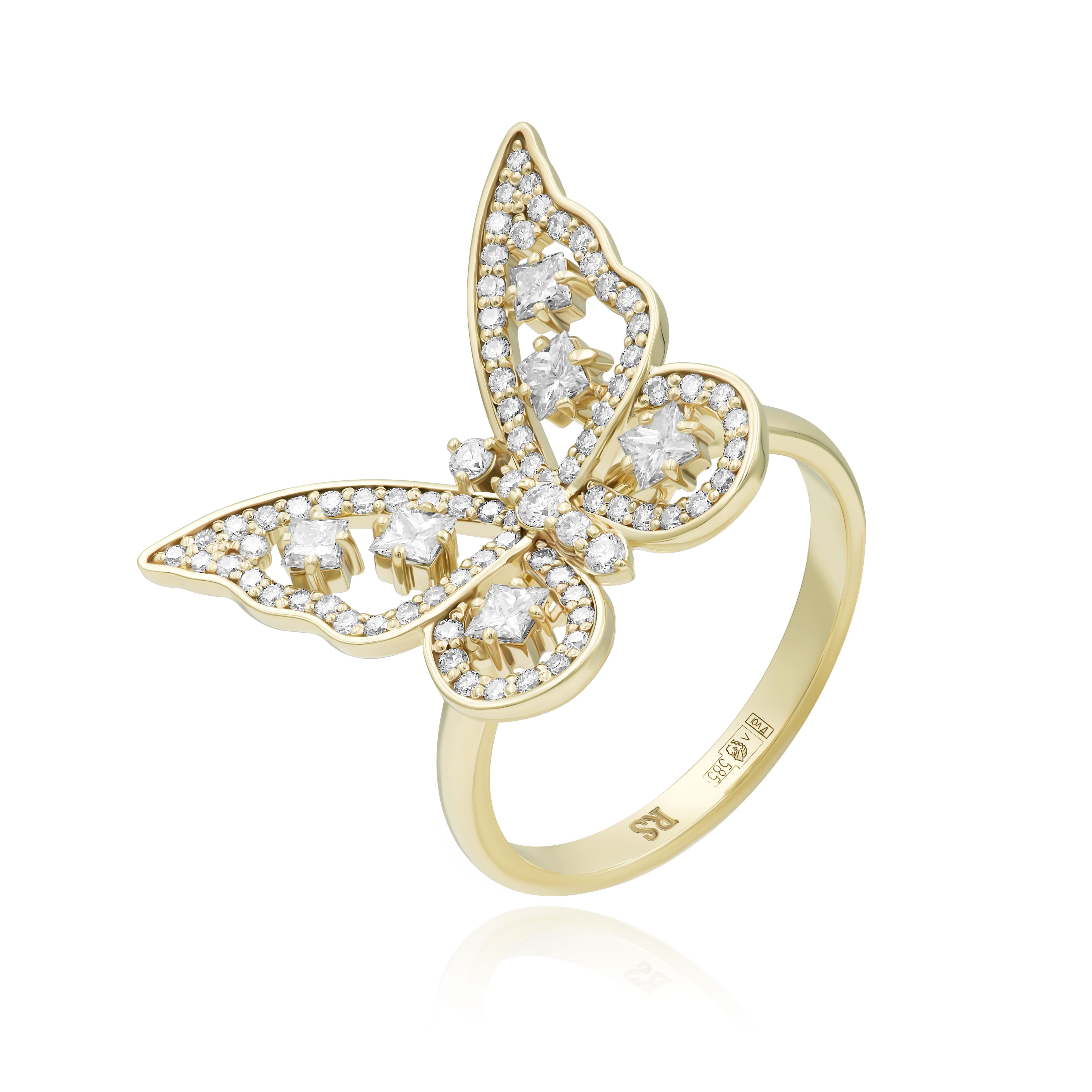 Кольцо из желтого золота с бриллиантами