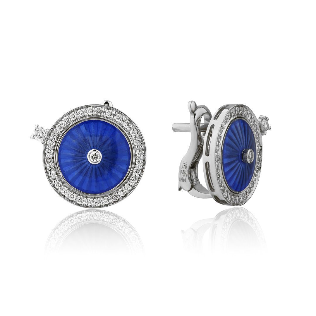 Серьги из белого золота с бриллиантами