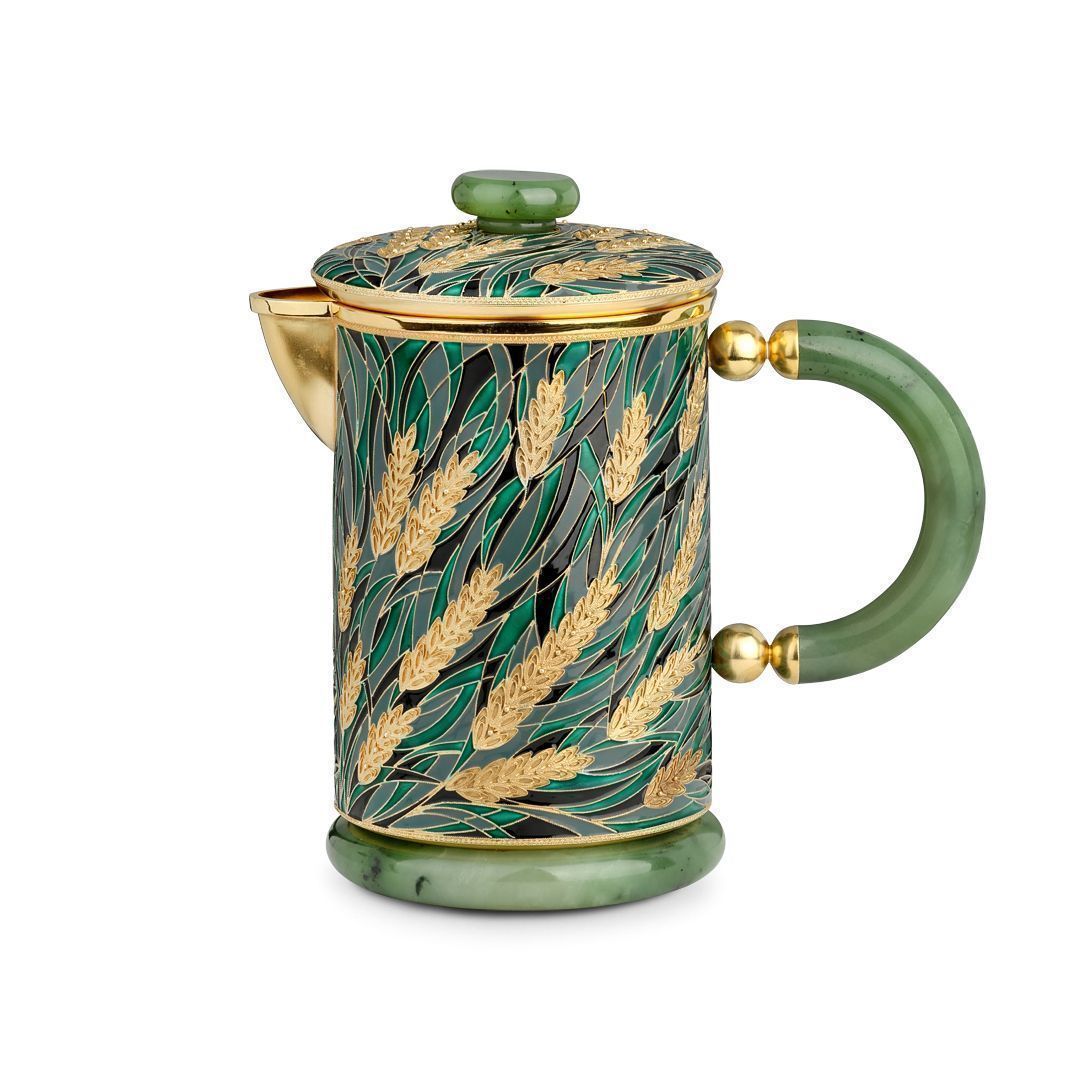 Кофейник «Колосья» из серебра 