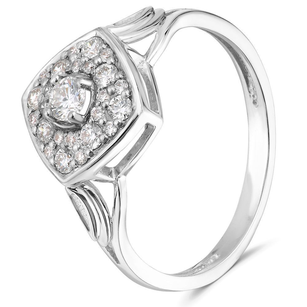 Кольцо из белого золота с бриллиантами