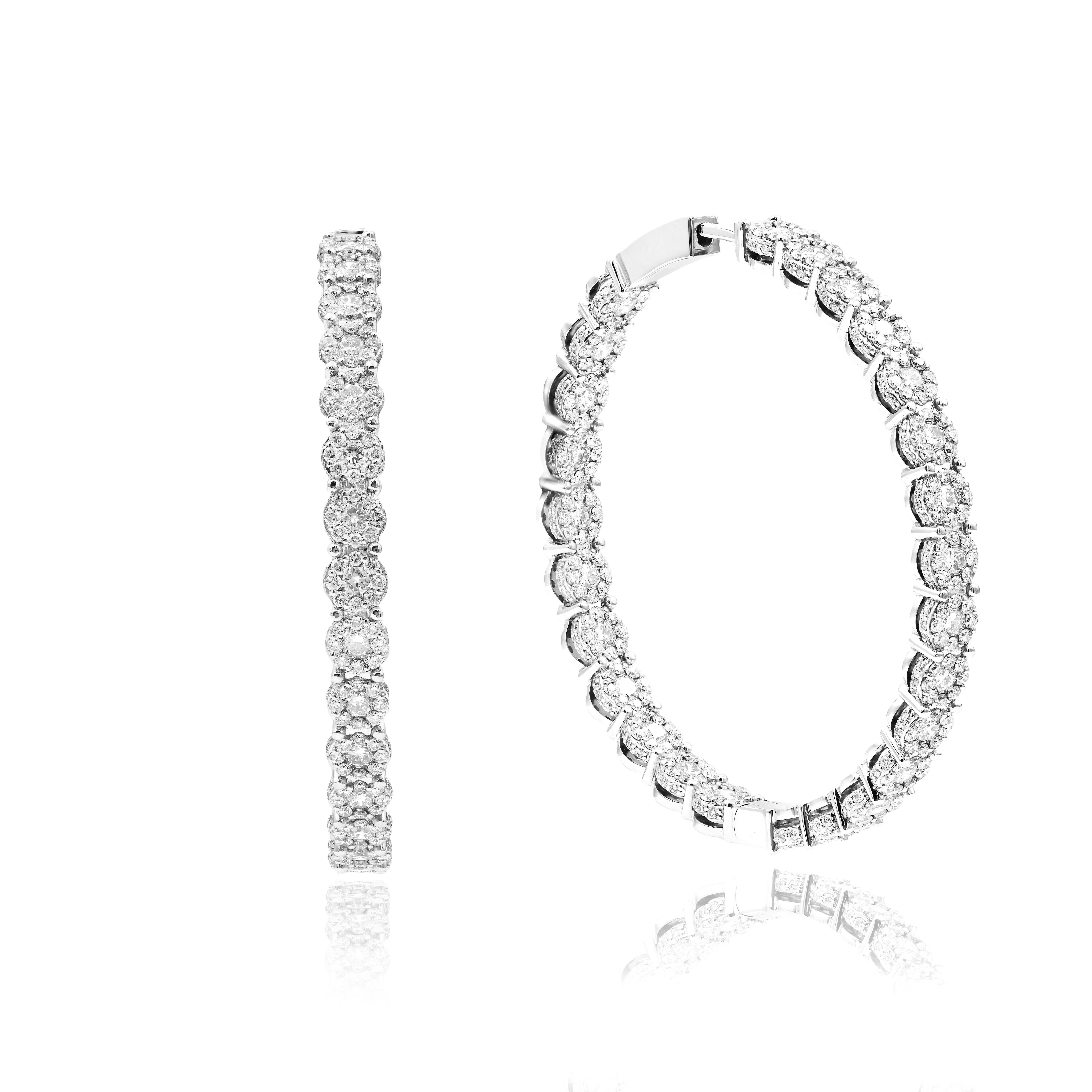 Серьги из белого золота с бриллиантами